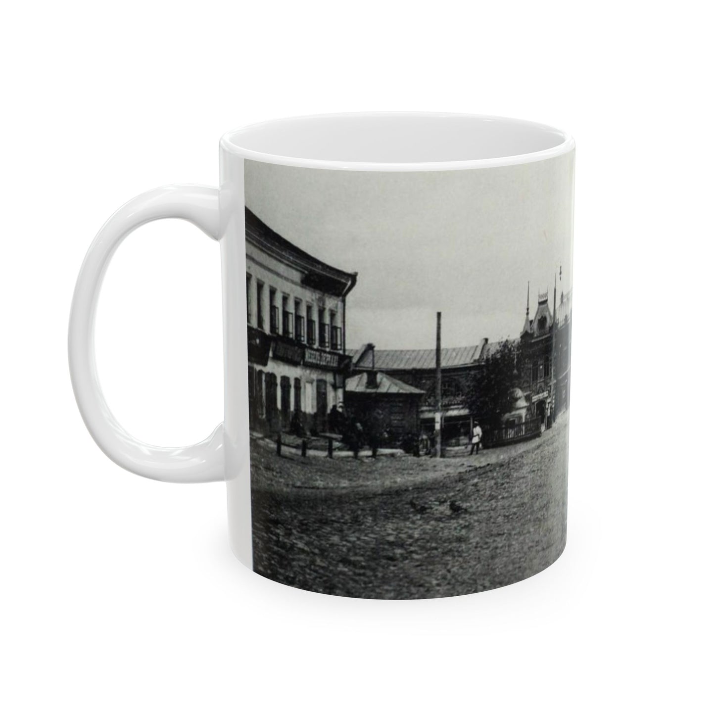 Cathedral street and shopping arcade. Kovrov, Vladimir Gubernia, Russia Beautiful Novelty Ceramic Coffee Mug 11oz