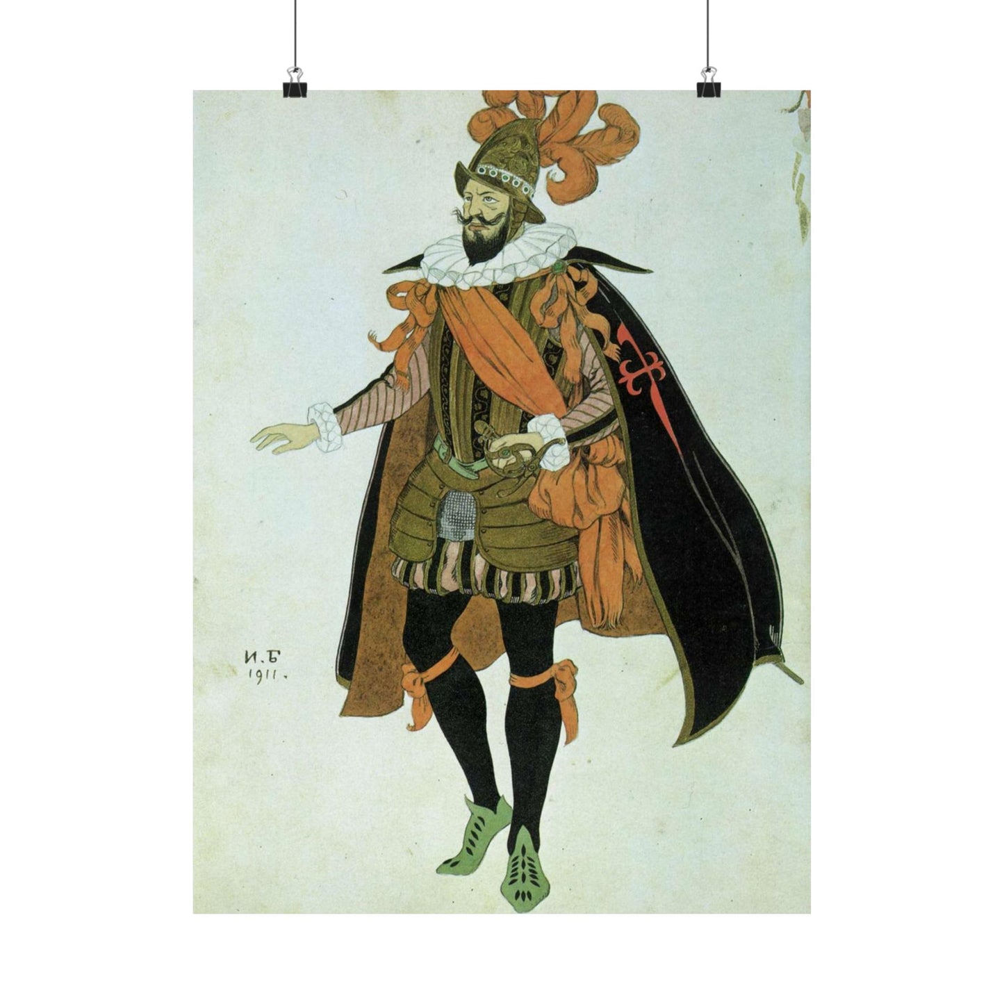 Bilibin Comandor - Art nouveau public domain image High Quality Matte Wall Art Poster for Home, Office, Classroom