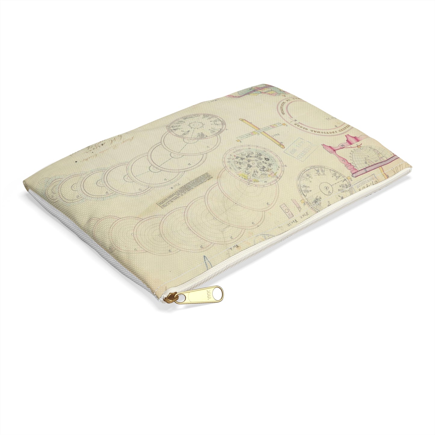 Patent drawing - Drawing of a Terrestrial Globe Public domain image Large Organizer Pouch with Black Zipper