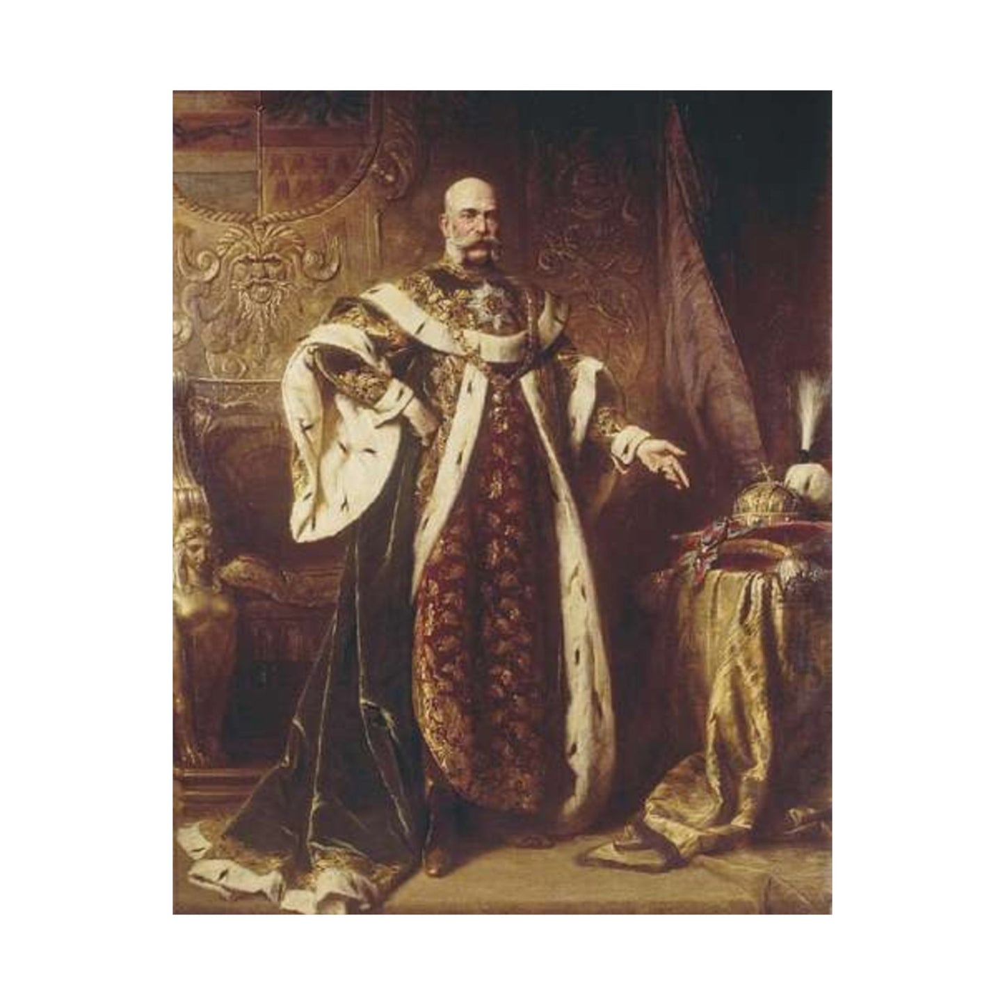 Franz Josef I as Sovereign of the RHOStSte by Gyula Benczur 1894 High Quality Matte Wall Art Poster for Home, Office, Classroom