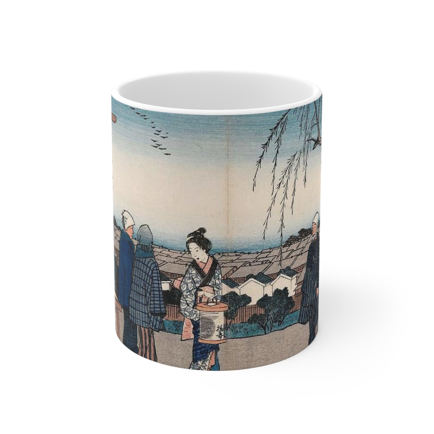 Shin Yoshiwara (Shin yoshiwara nihonzutsumi mikaeri yanagi), (Edo meisho) Beautiful Novelty Ceramic Coffee Mug 11oz
