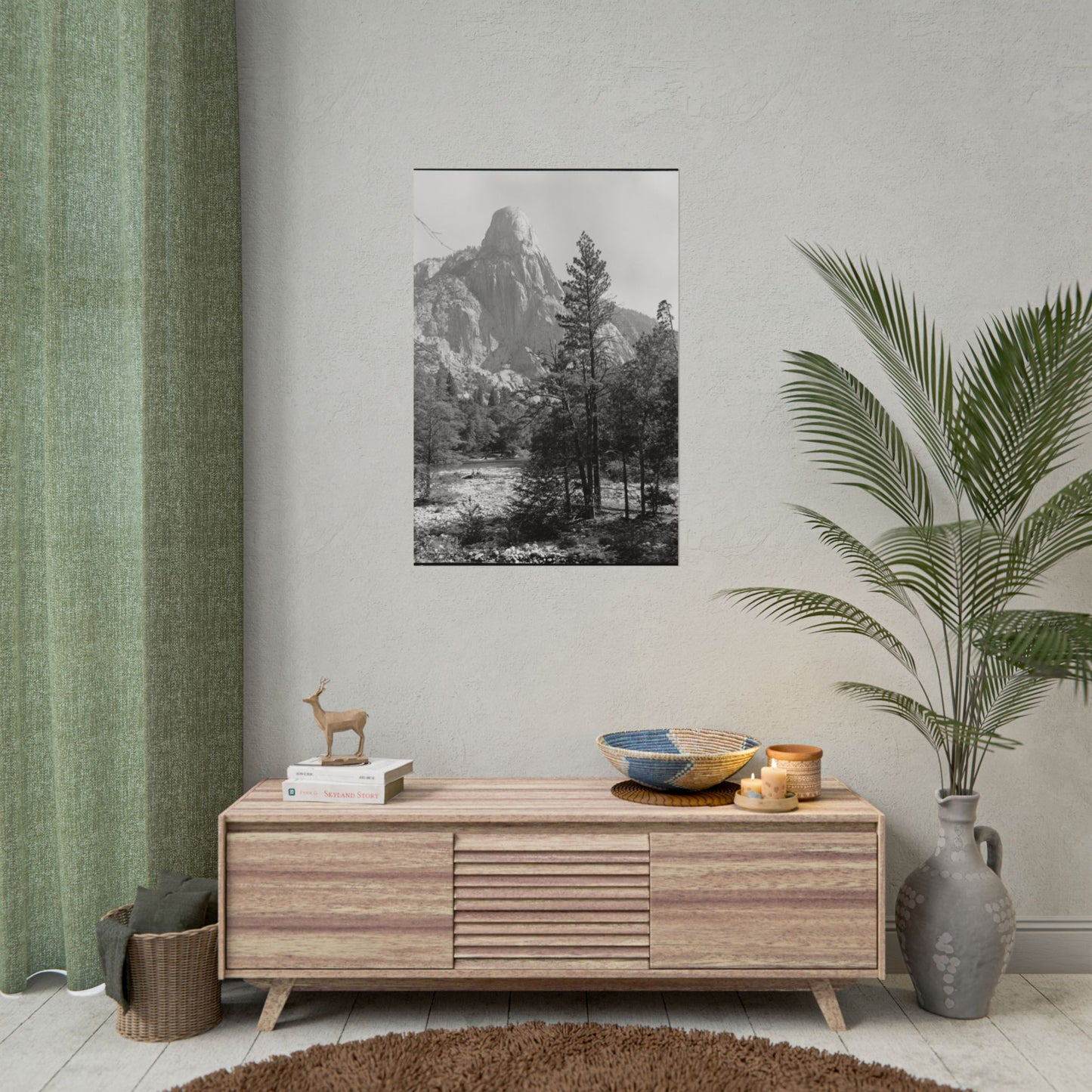 Scenic Black & White Rolled Poster - Nature Wall Art for Home Décor
