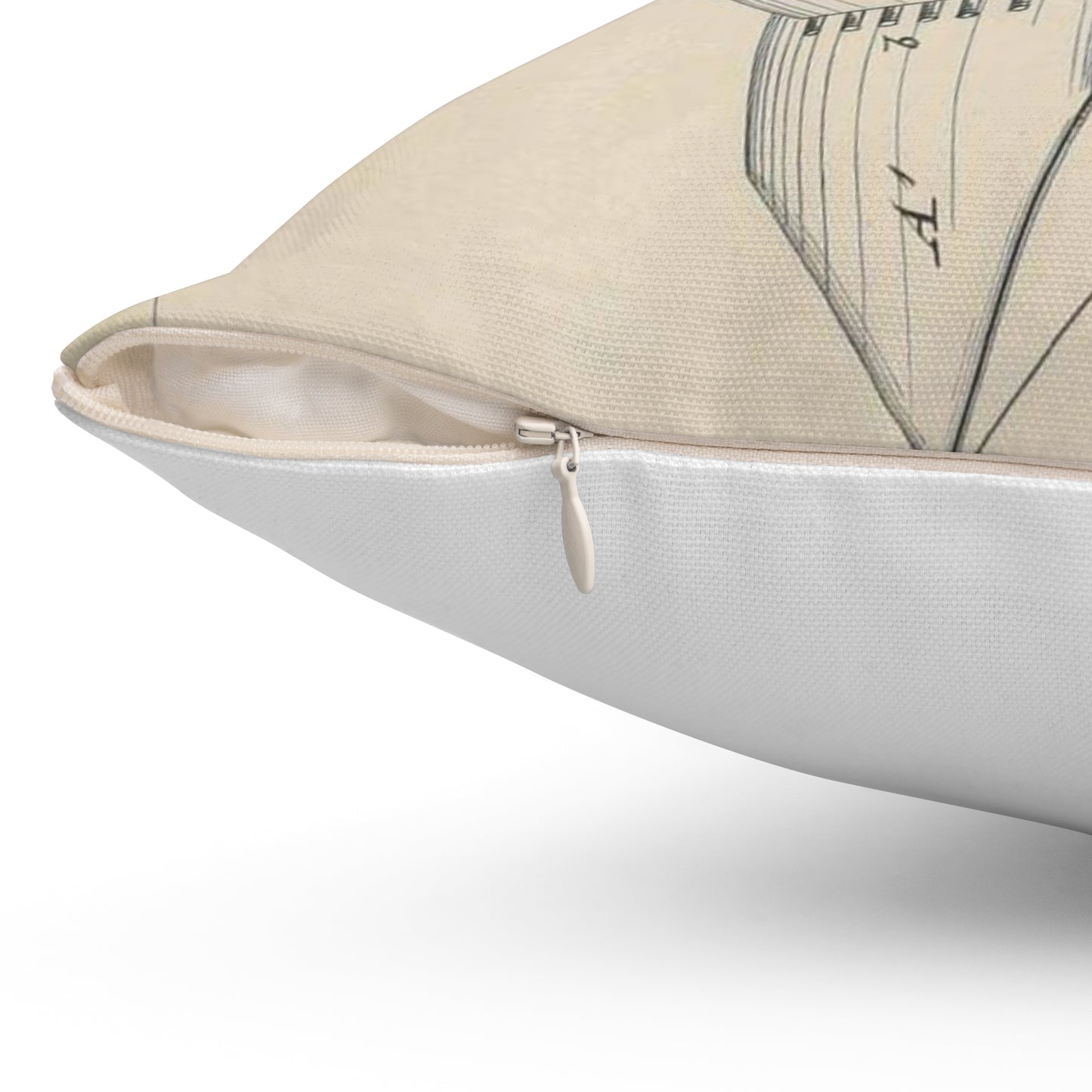 Patent drawing - for C. P. Fest's Air Ship Public domain image Decorative Accent Square Pillow