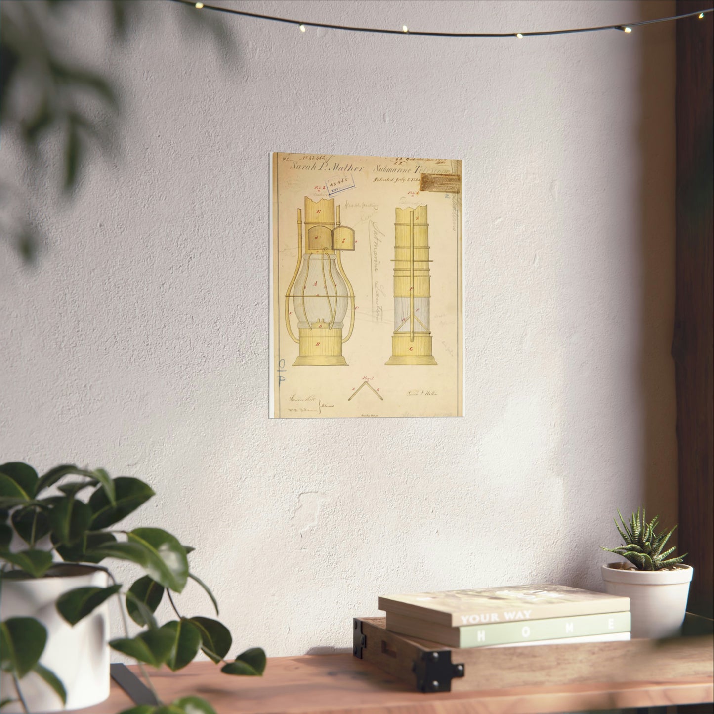 Patent drawing - Drawing of Submarine Telescope Public domain image High Quality Matte Wall Art Poster for Home, Office, Classroom