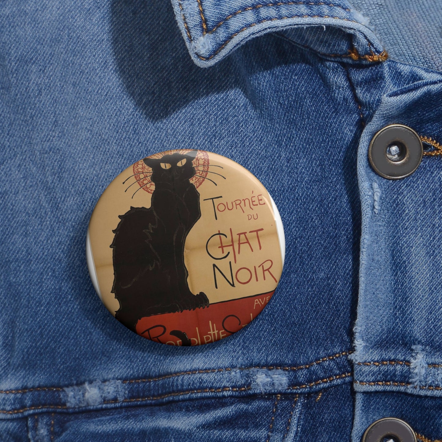 Prochainement/Tournée/ DU/ CHAT/ NOIR/ AVEC/ RODOLPHE SALIS Pin Buttons with Crisp Design