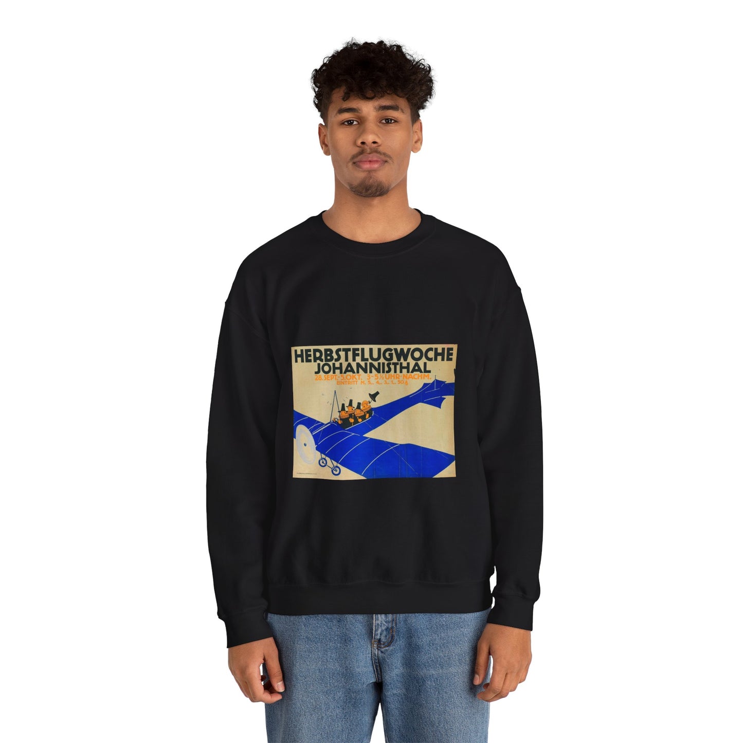 Herbstflugwoche Johannisthal - Julius Klinger Black Heavy Blend Adult Crew Neck SweatShirt