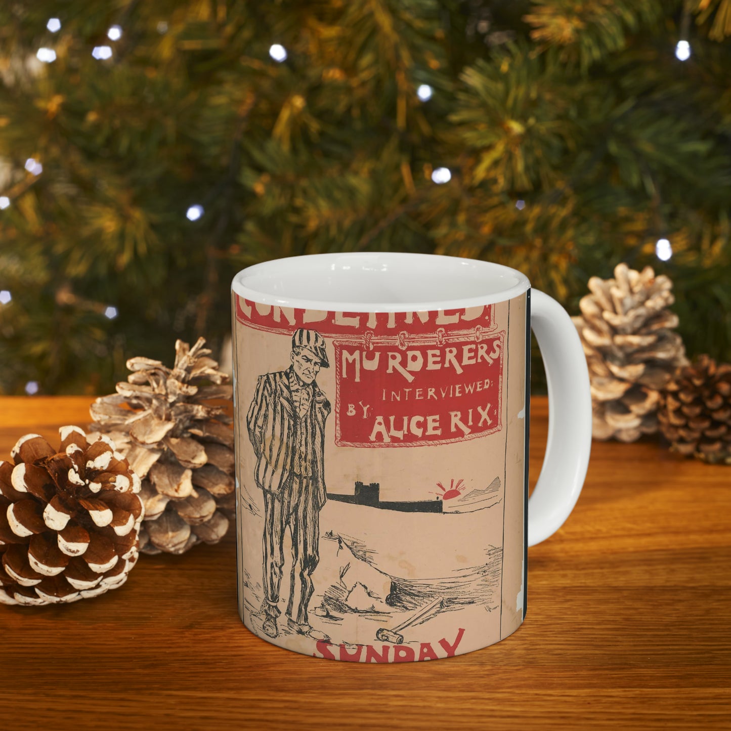 Condemned murderer interviewed by Alice Rix. Sunday Examiner Beautiful Novelty Ceramic Coffee Mug 11oz