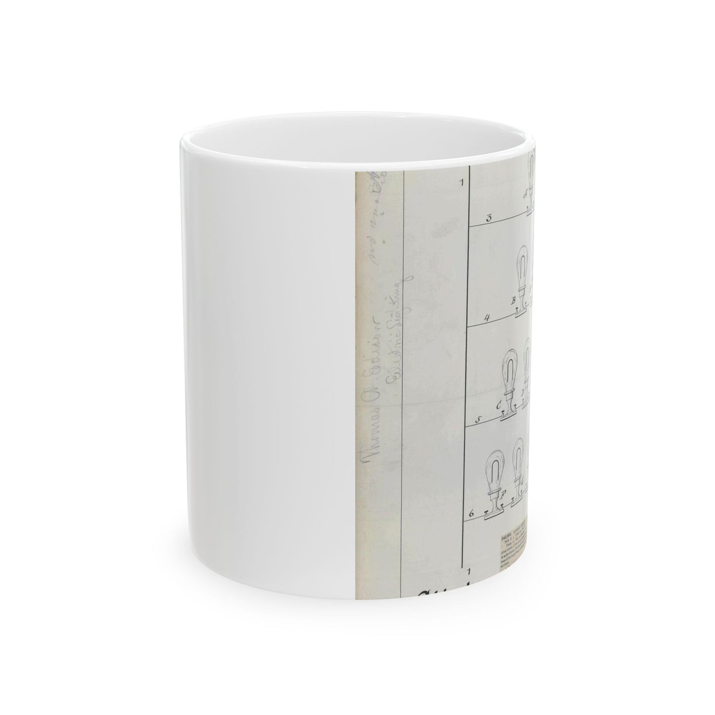 Patent drawing - for T. A. Edison's Electric Lighting Public domain image Beautiful Novelty Ceramic Coffee Mug 11oz
