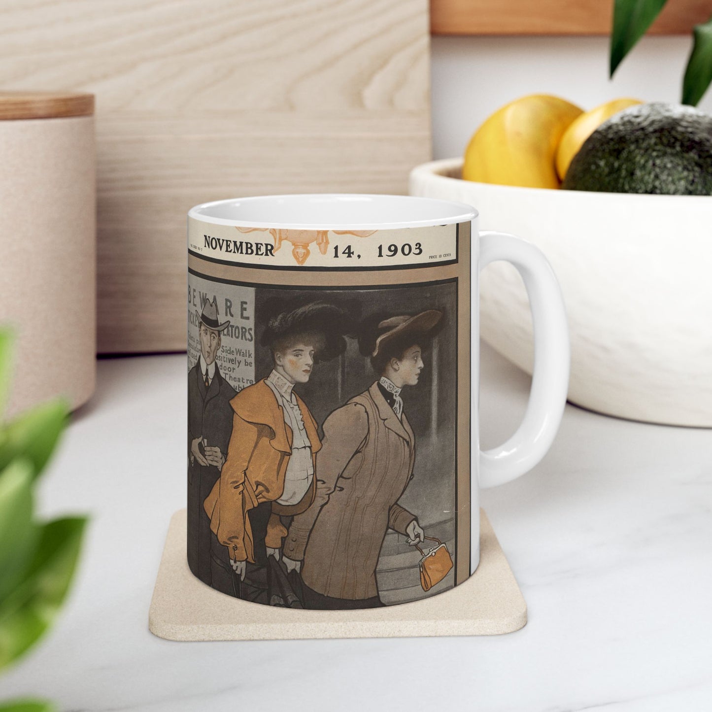 Edward Penfield - Collier's November 14, 1903 Beautiful Novelty Ceramic Coffee Mug 11oz