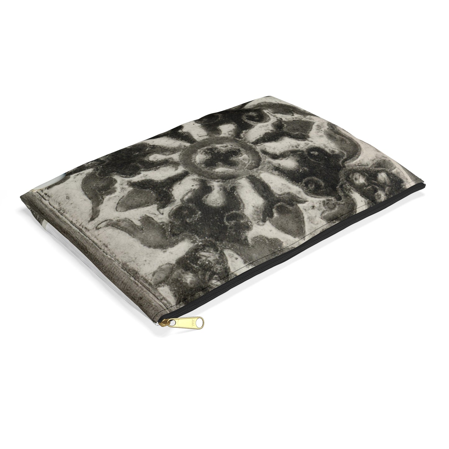 Three Tiles, 14th century - Public domain dedication museum photo Large Organizer Pouch with Black Zipper
