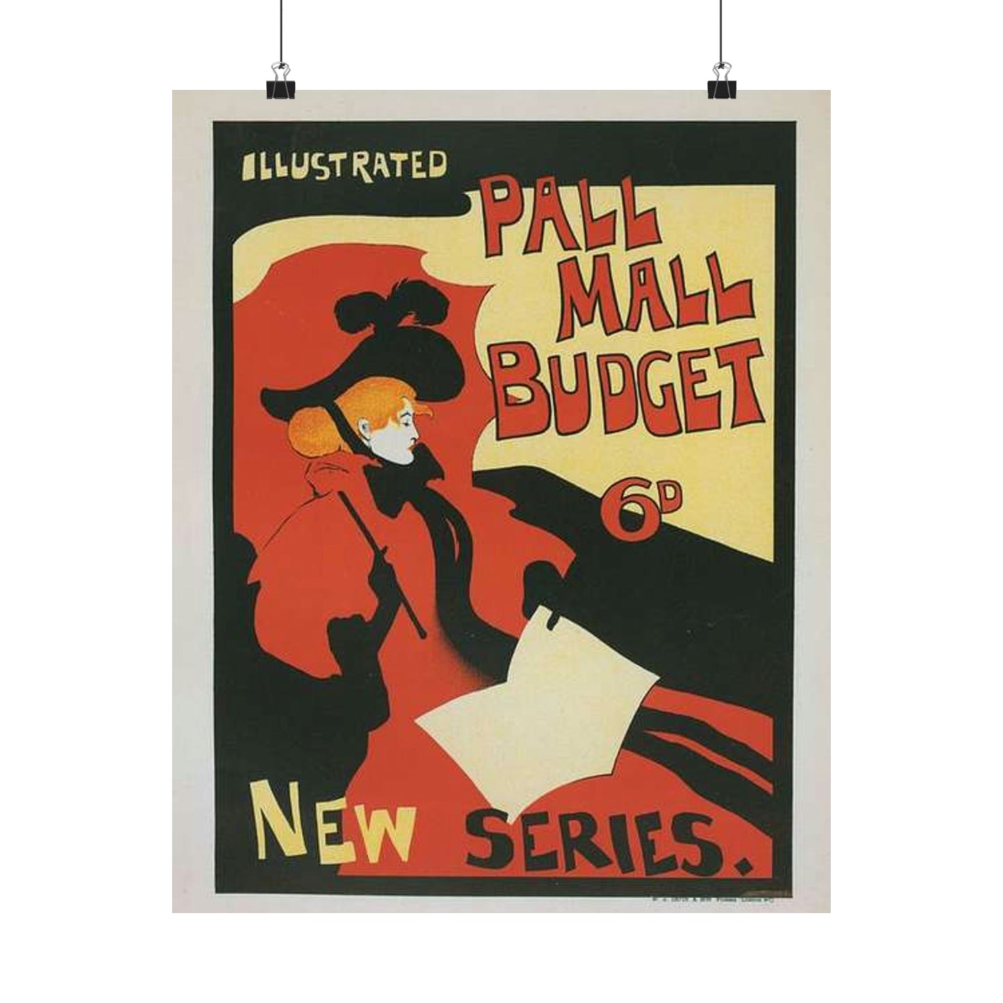 Affiche anglaise pour la revue hebdomadaire "Illustrated Pall Mall Budget". High Quality Matte Wall Art Poster for Home, Office, Classroom