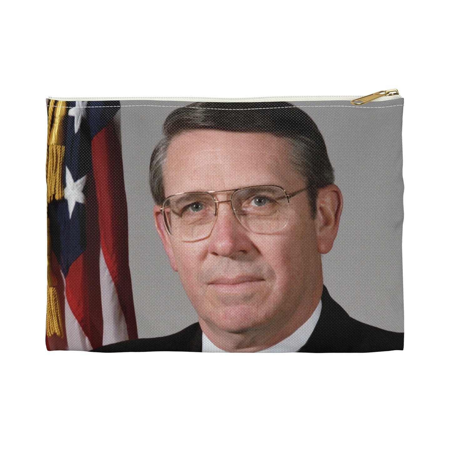 Portrait: US Navy (USN) Captain (CAPT) Charles A. Hougland (uncovered) Large Organizer Pouch with Black Zipper