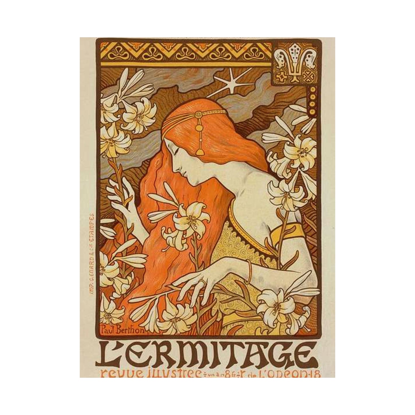 Paul Emile Berthon - Affiche pour la Revue "l'Érmitage. High Quality Matte Wall Art Poster for Home, Office, Classroom