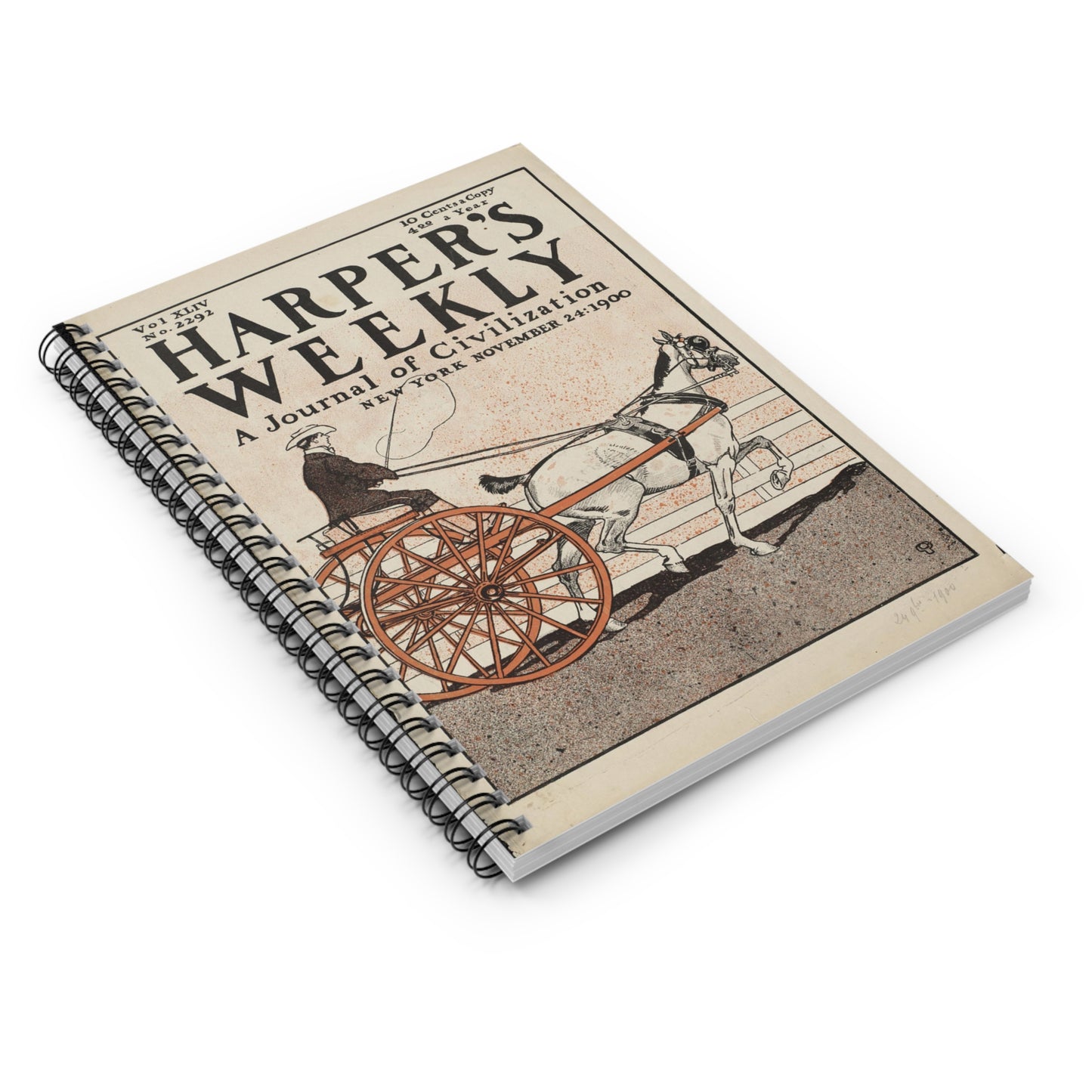 Harper's weekly, a journal of civilization, New York, November 24: 1900 Spiral Bound Ruled Notebook with Printed Cover