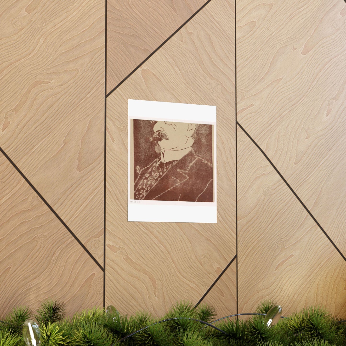 Samuel Jessurun de Mesquita - Portret van een onbekende man met sigaar High Quality Matte Wall Art Poster for Home, Office, Classroom