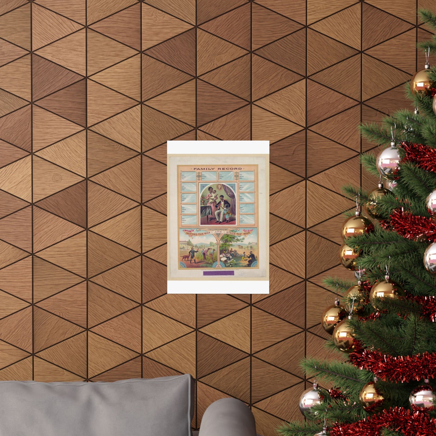 Family record. Before the war and since the war / Krebs Lithographing Company, Cincinnati. High Quality Matte Wall Art Poster for Home, Office, Classroom