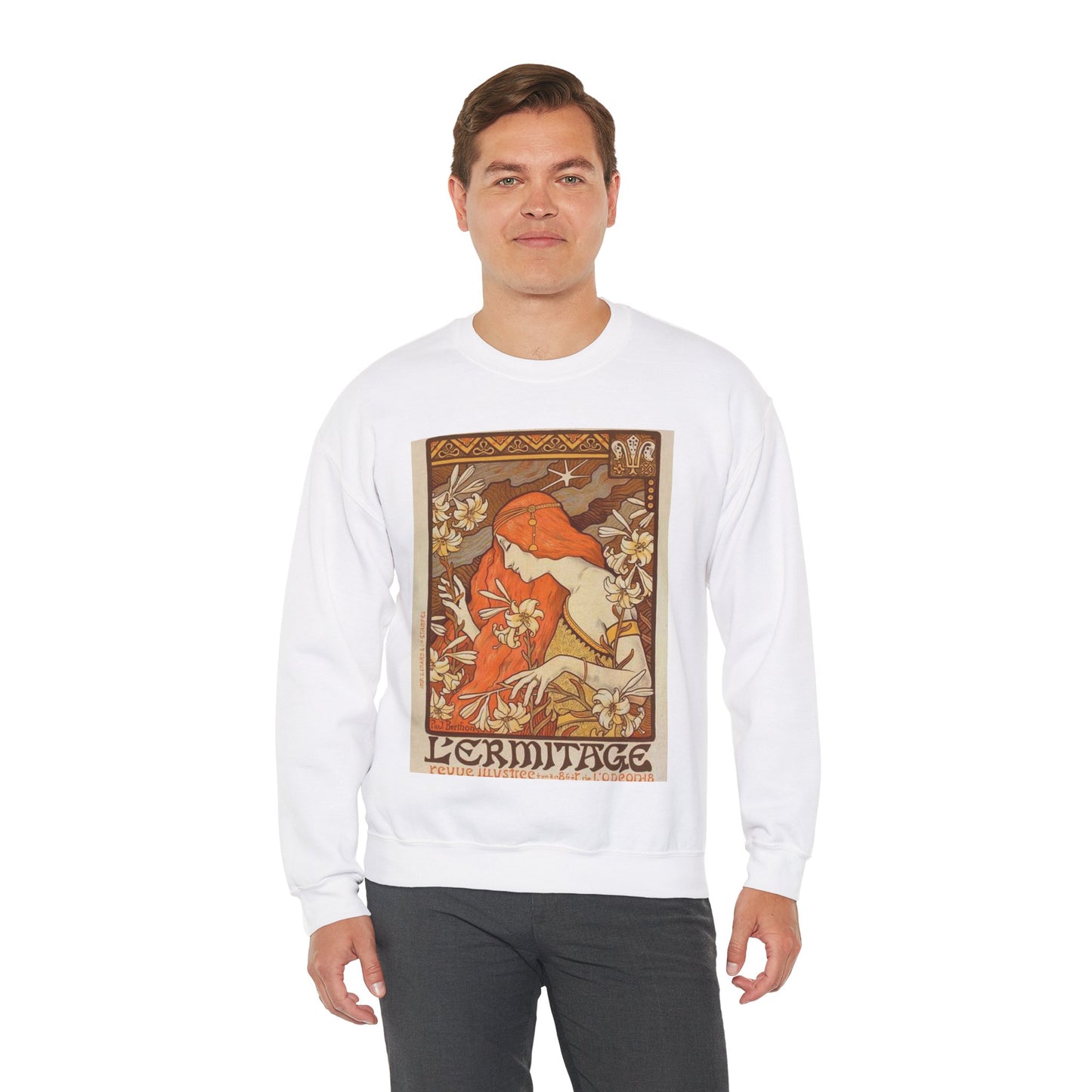 Paul Emile Berthon - Affiche pour la Revue "l'Érmitage. White Heavy Blend Adult Crew Neck SweatShirt