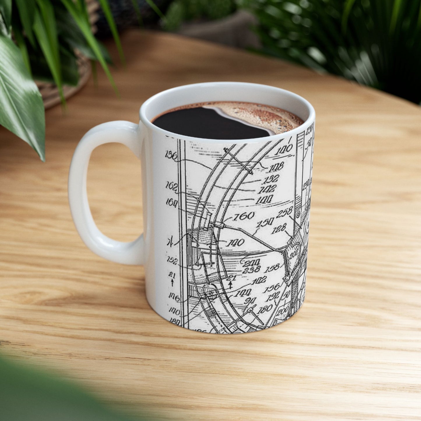Patent drawing - Hammond card table mechanism - . Public domain image Beautiful Novelty Ceramic Coffee Mug 11oz