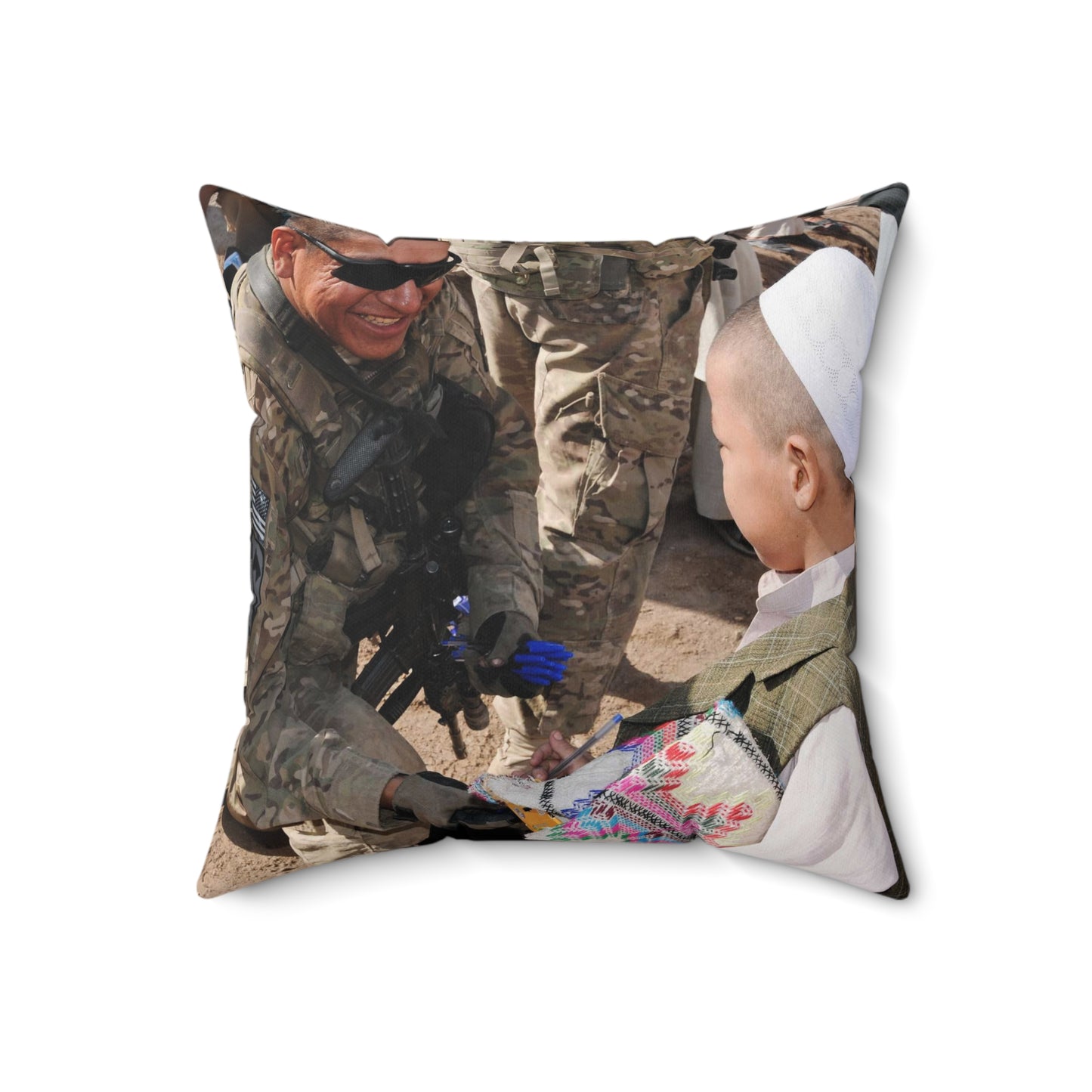 U.S. Army Sgt. Aloysius Goodshield, a squad leader Decorative Accent Square Pillow