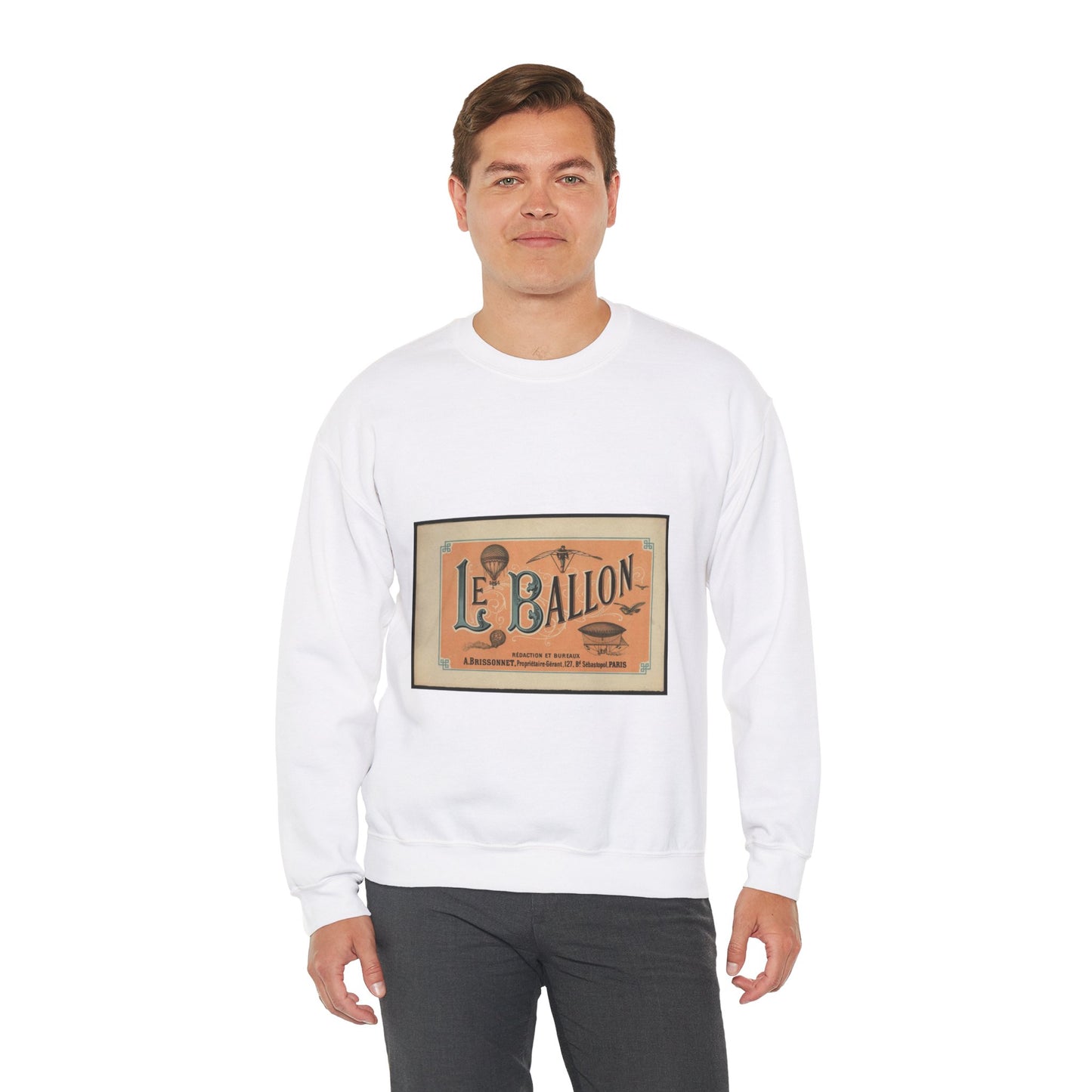 Le ballon rédaction et bureaux A. Brissonnet ... Paris. White Heavy Blend Adult Crew Neck SweatShirt