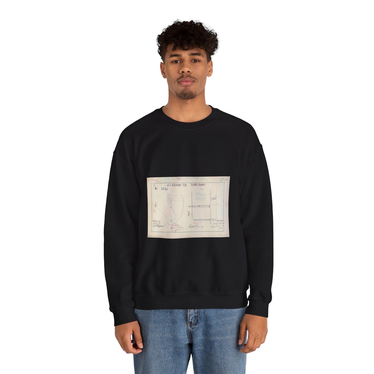 Patent drawing - for R. S. Jennings Toy "Little Wonder" Public domain image Black Heavy Blend Adult Crew Neck SweatShirt