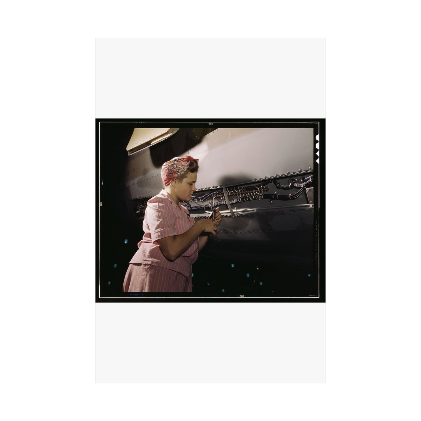 With careful Douglas training, women do accurate electrical assembly and installation work, Douglas Aircraft Company, Long Beach, Calif. High Quality Matte Wall Art Poster for Home, Office, Classroom