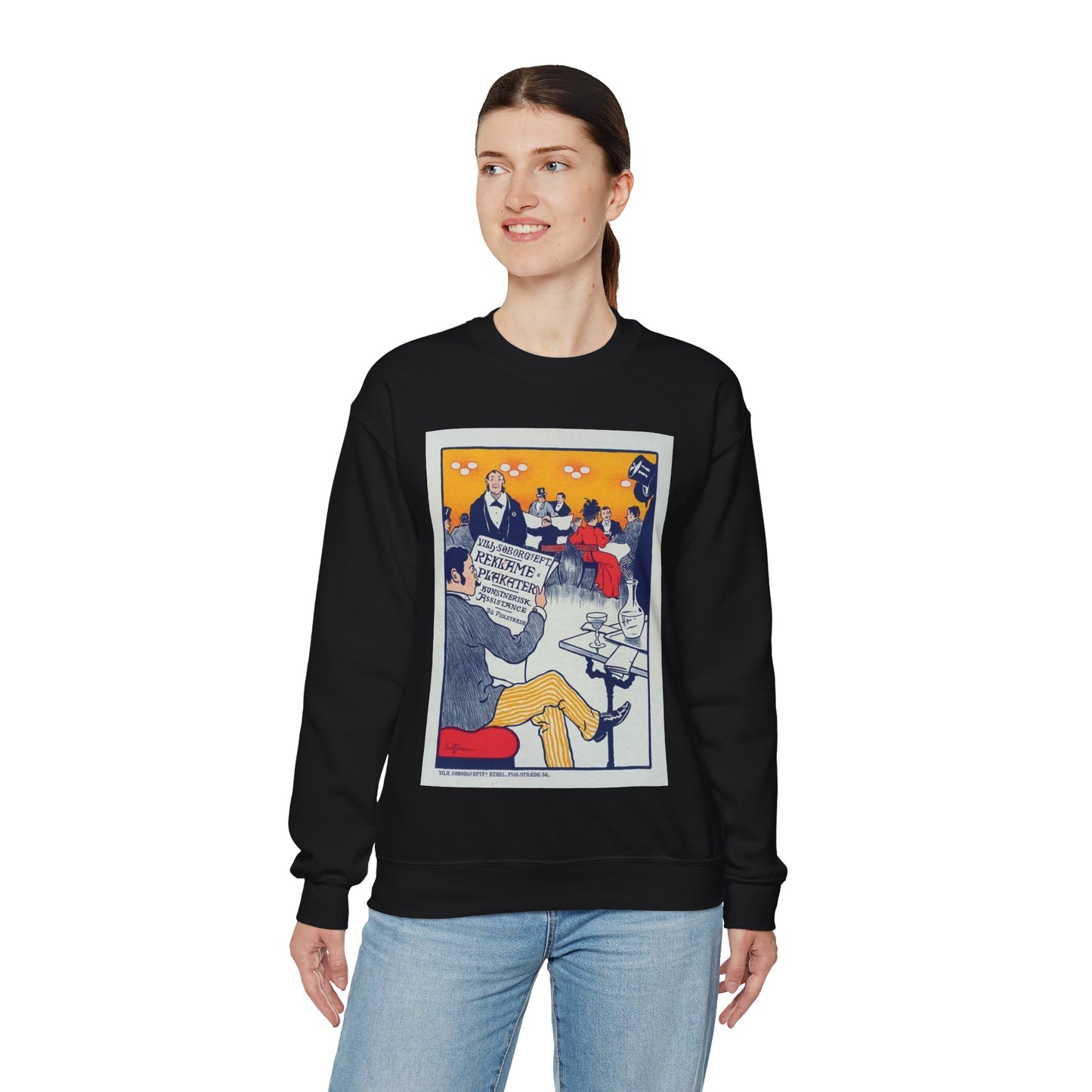 Affiche danoise pour les "Affiches artistiques Wilh. Söborg". Black Heavy Blend Adult Crew Neck SweatShirt