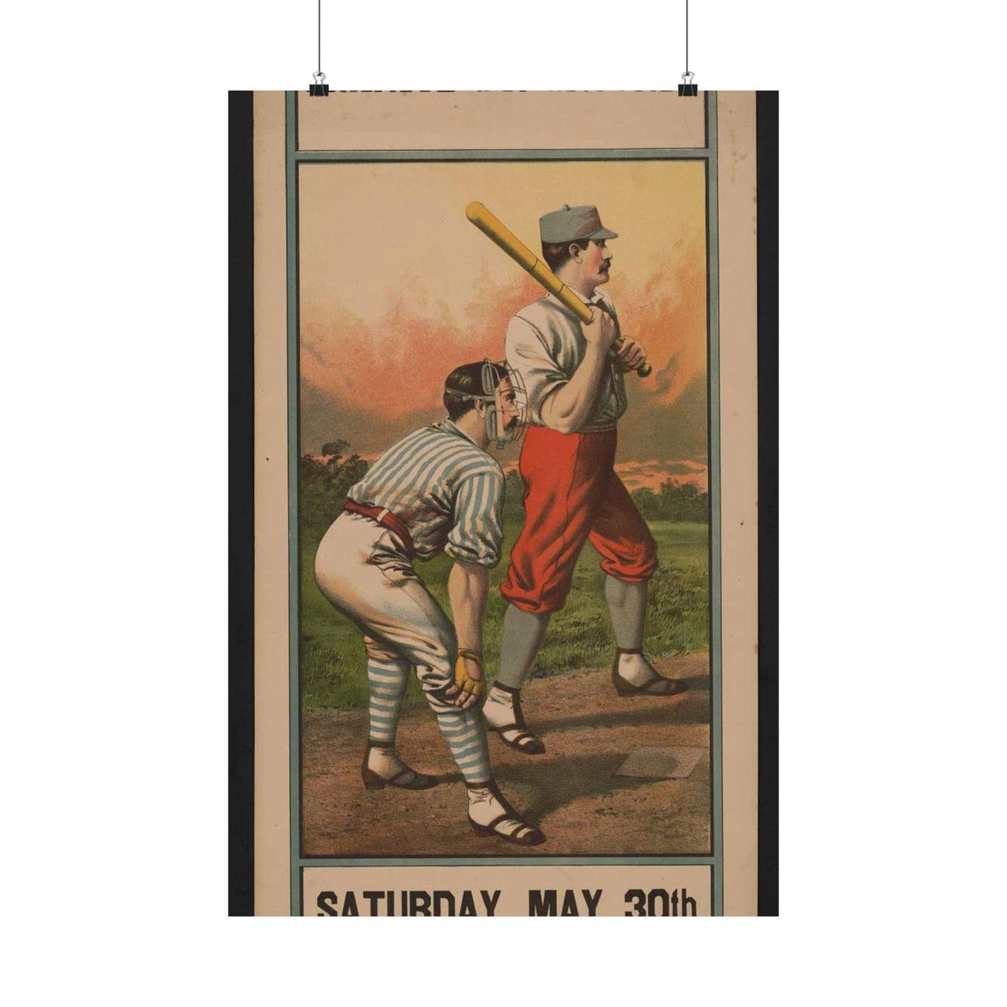 Biddeford vs. Portland Granite St. grounds, Saturday, May 30th Printed at the Biddeford Journal office High Quality Matte Wall Art Poster for Home, Office, Classroom