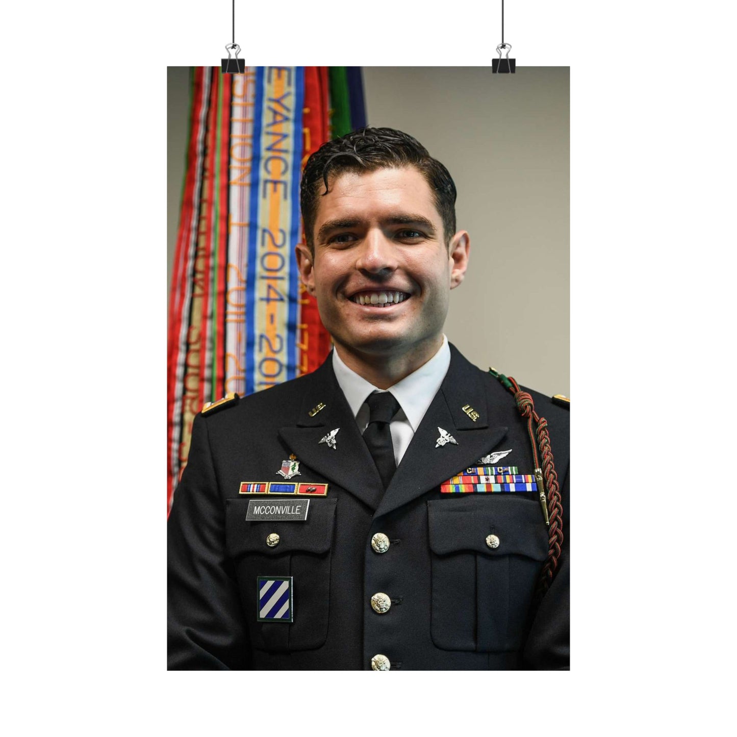 Cpt. Ryan McConville poses for a photo during his promotion High Quality Matte Wall Art Poster for Home, Office, Classroom