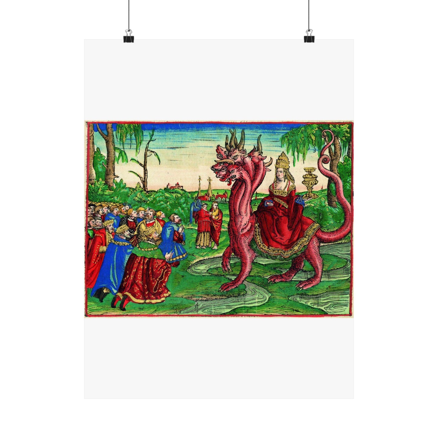 Whore-babylon-luther-bible-1534-saturated High Quality Matte Wall Art Poster for Home, Office, Classroom