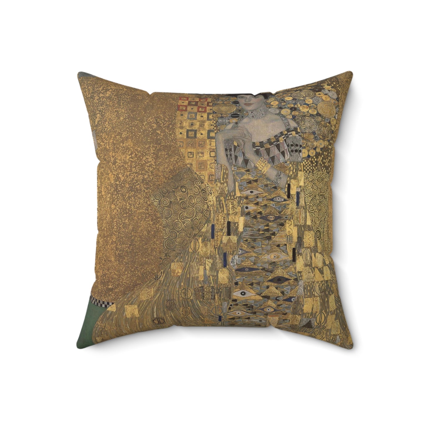 Gustav Klimt, 1907, Adele Bloch-Bauer I, Neue Galerie New York Decorative Accent Square Pillow