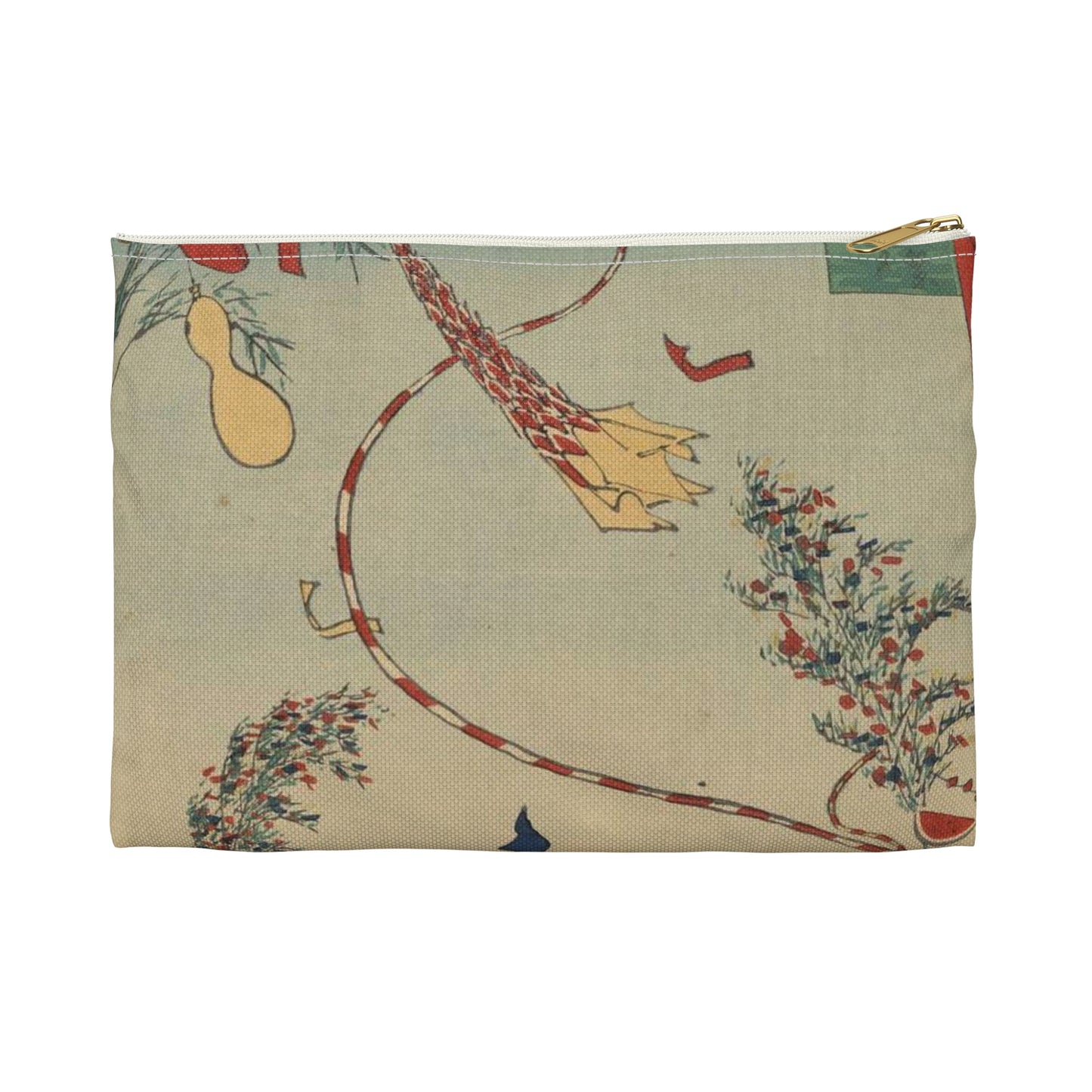 Gajō icchō, Ando Hiroshige - Public domain portrait drawing Large Organizer Pouch with Black Zipper