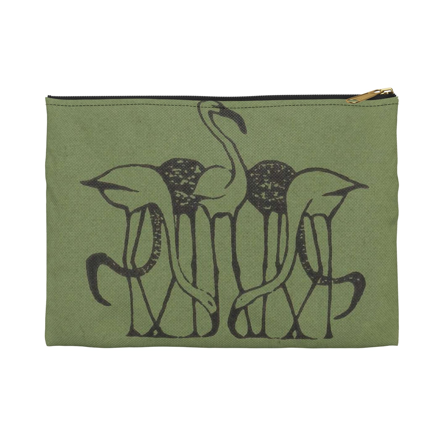 Gerrit Willem Dijsselhof - Vignet met vijf flamingo's Large Organizer Pouch with Black Zipper