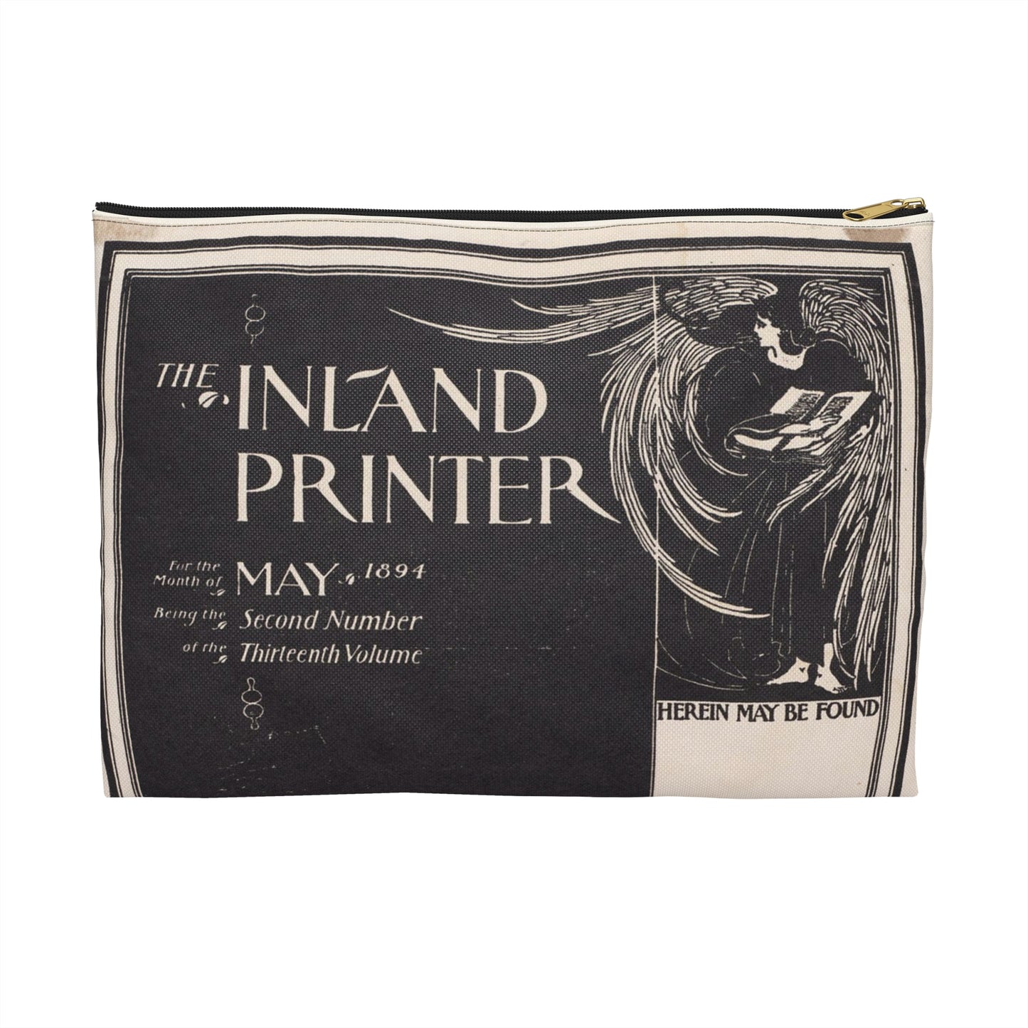 Poster - The inland printer, May 1894 - Public domain lithograph Large Organizer Pouch with Black Zipper