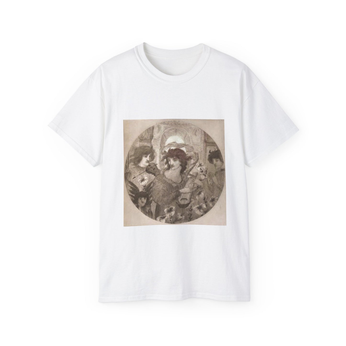 Adoramus Te Beardsley - Public domain portrait drawing White T-Shirt Gildan 2000 Cotton Unisex