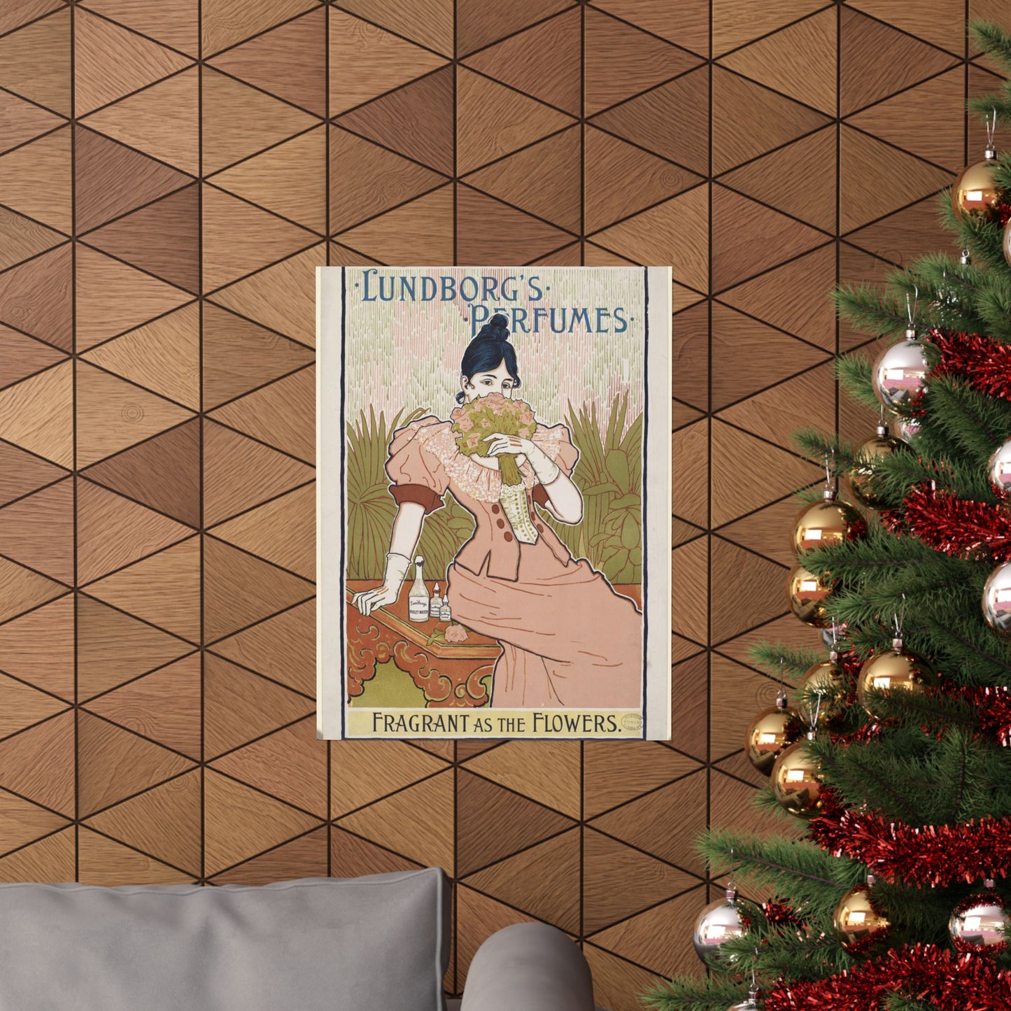 Lundborg's perfumes, Art Nouveau poster High Quality Matte Wall Art Poster for Home, Office, Classroom