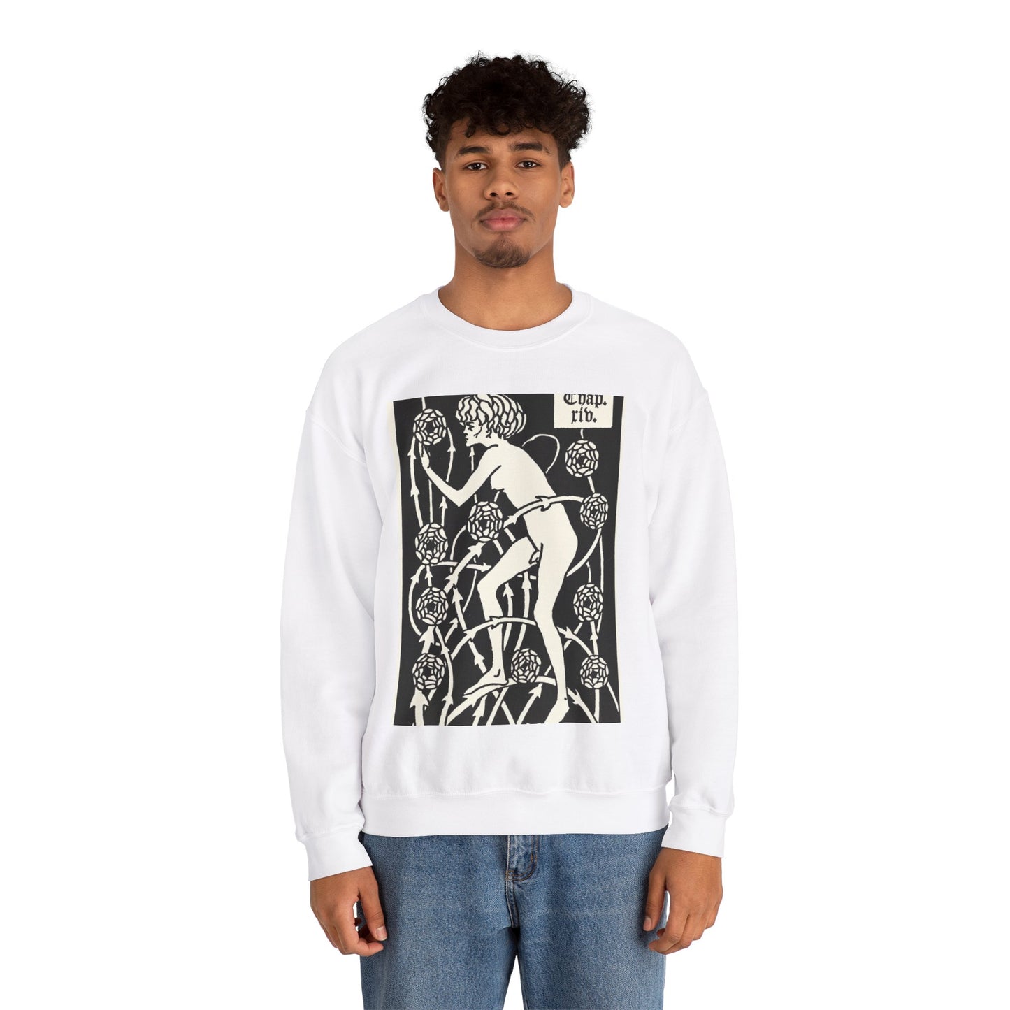 Hermaphroditus. Aubrey Beardsley - Le Morte d'Arthur White Heavy Blend Adult Crew Neck SweatShirt