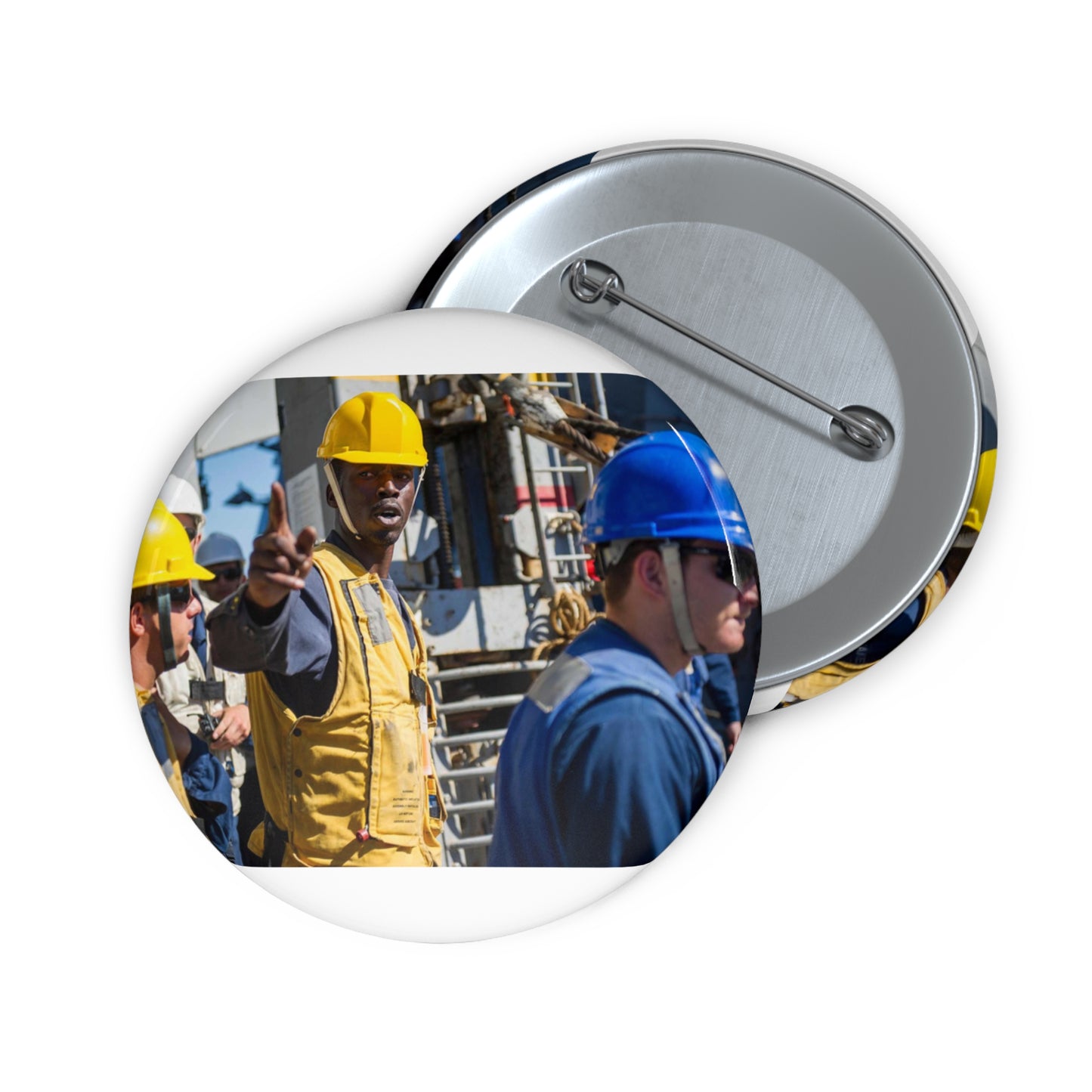Seaman Glenrick Henry directs crew members as rig captain Pin Buttons with Crisp Design