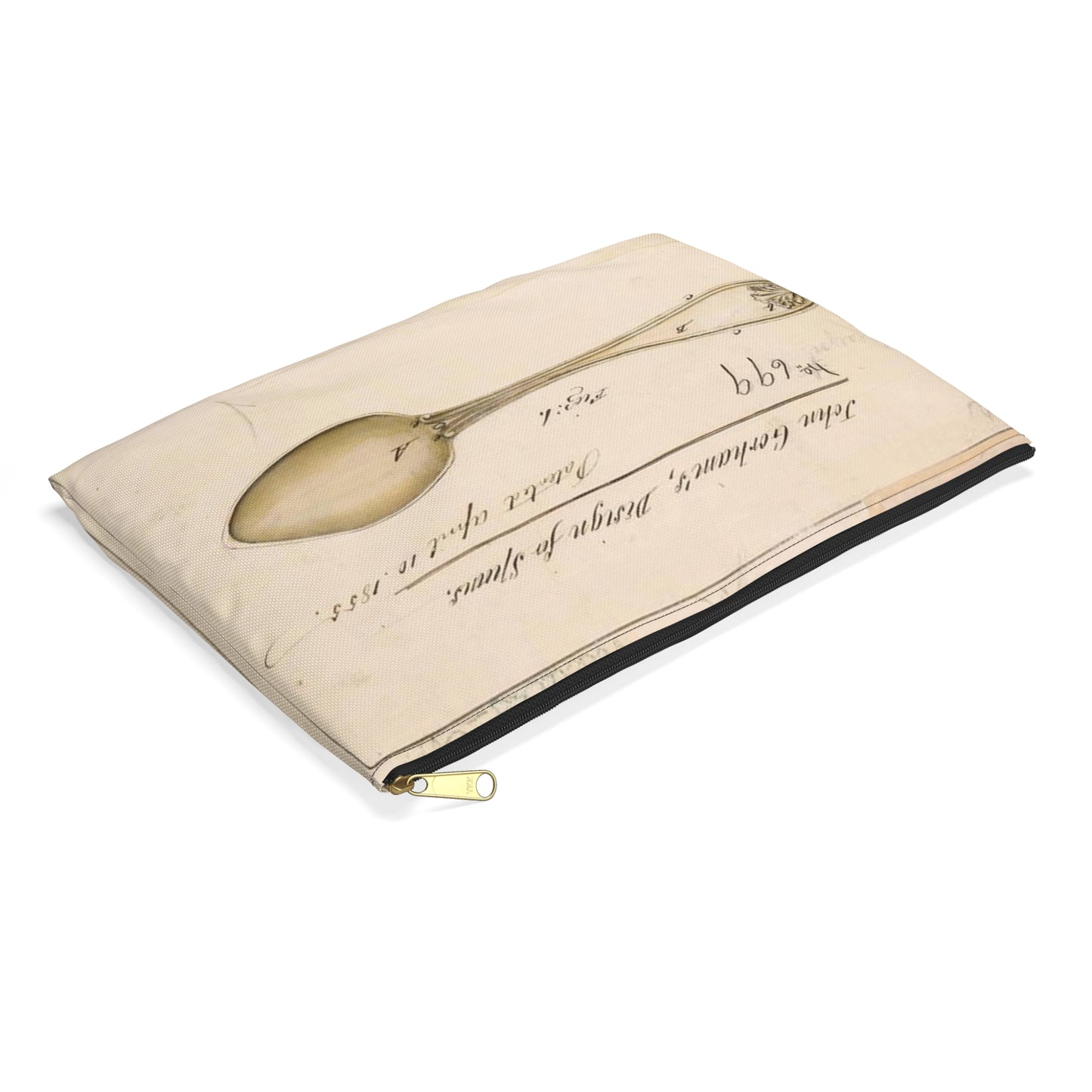 Patent drawing - Drawing of Design for Spoons Public domain image Large Organizer Pouch with Black Zipper