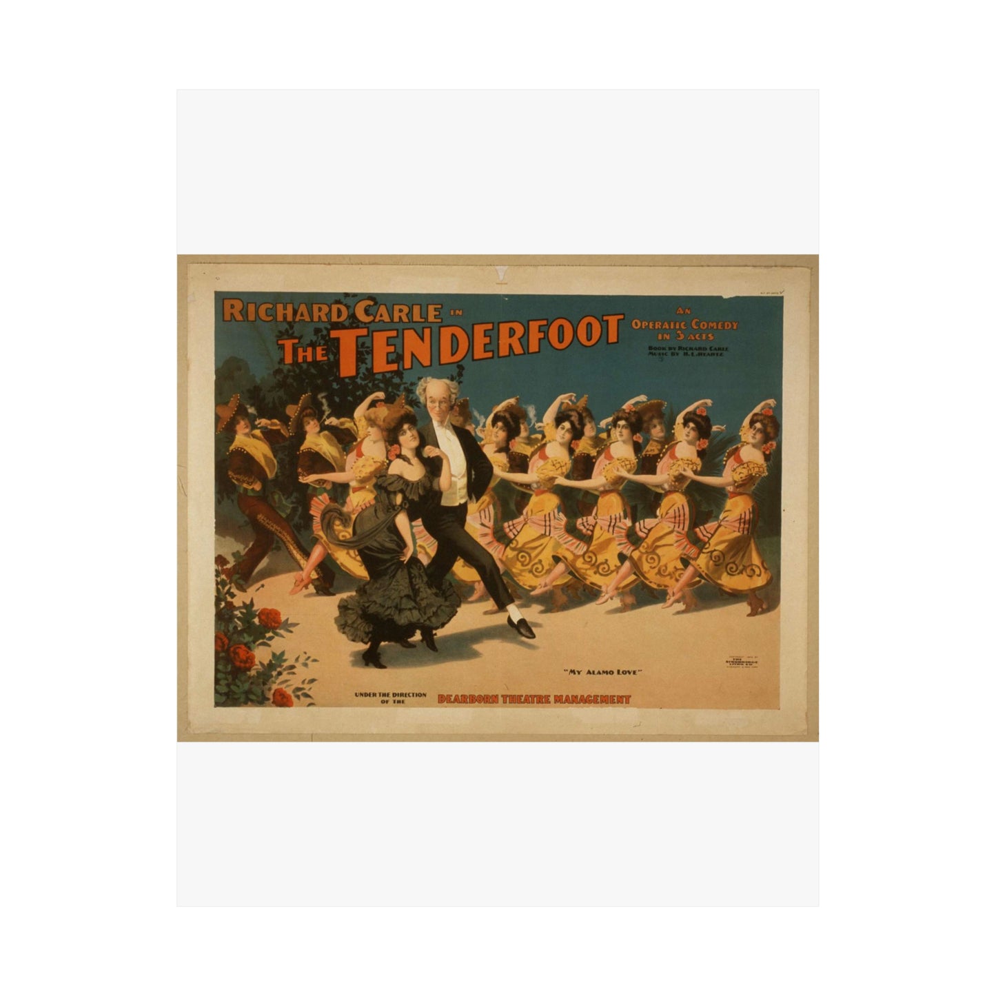 Richard Carle in The tenderfoot an operatic comedy in 3 acts : book by Richard Carle ; music by H.L. Heartz. High Quality Matte Wall Art Poster for Home, Office, Classroom