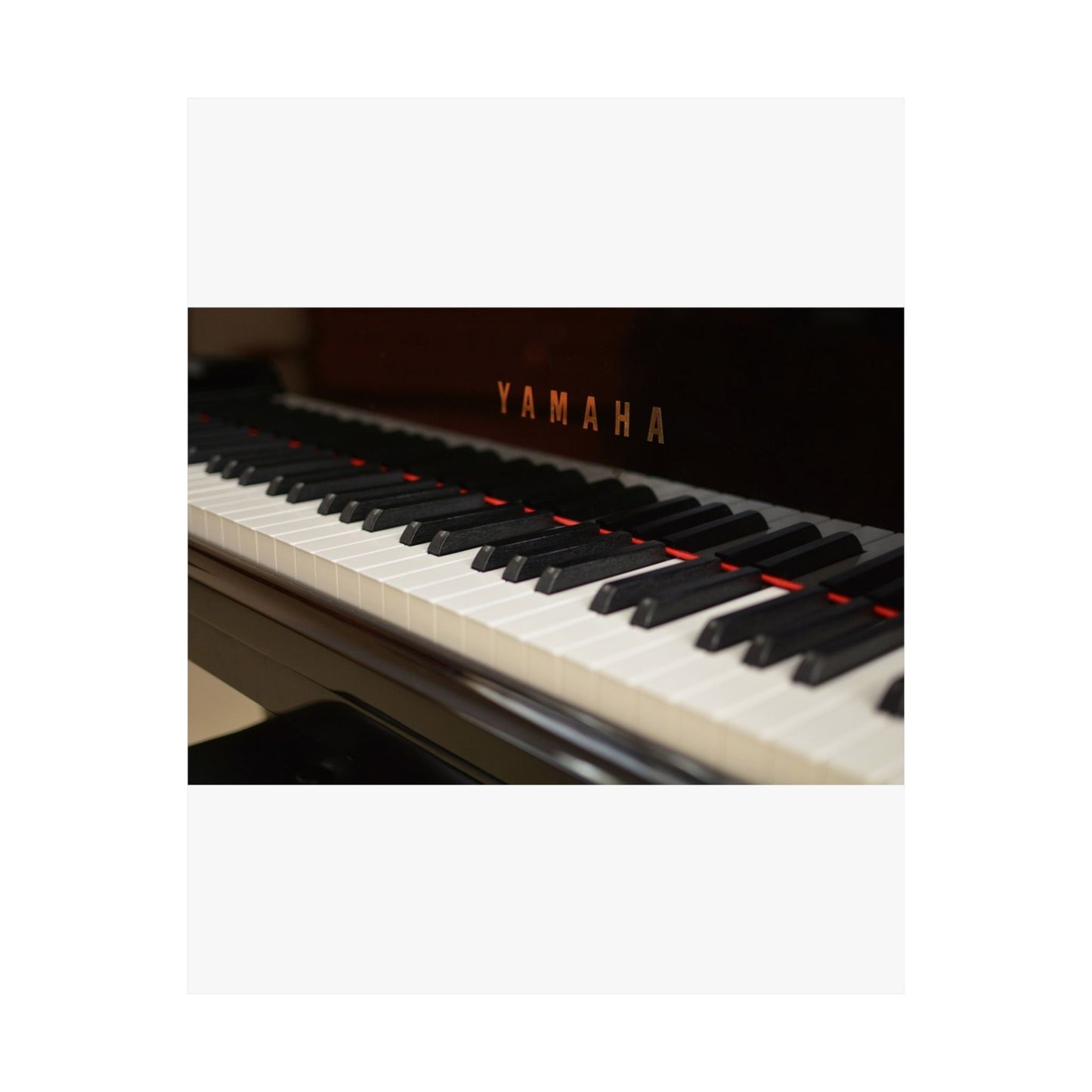 A close up of the keys of a piano. Piano keyboard yamaha, music. High Quality Matte Wall Art Poster for Home, Office, Classroom