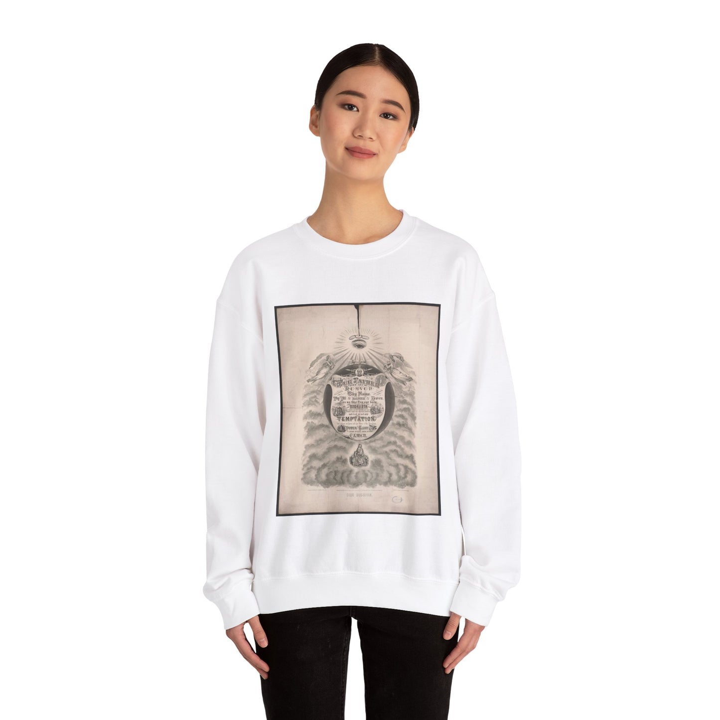 Our mission - Print, Library of Congress collection White Heavy Blend Adult Crew Neck SweatShirt
