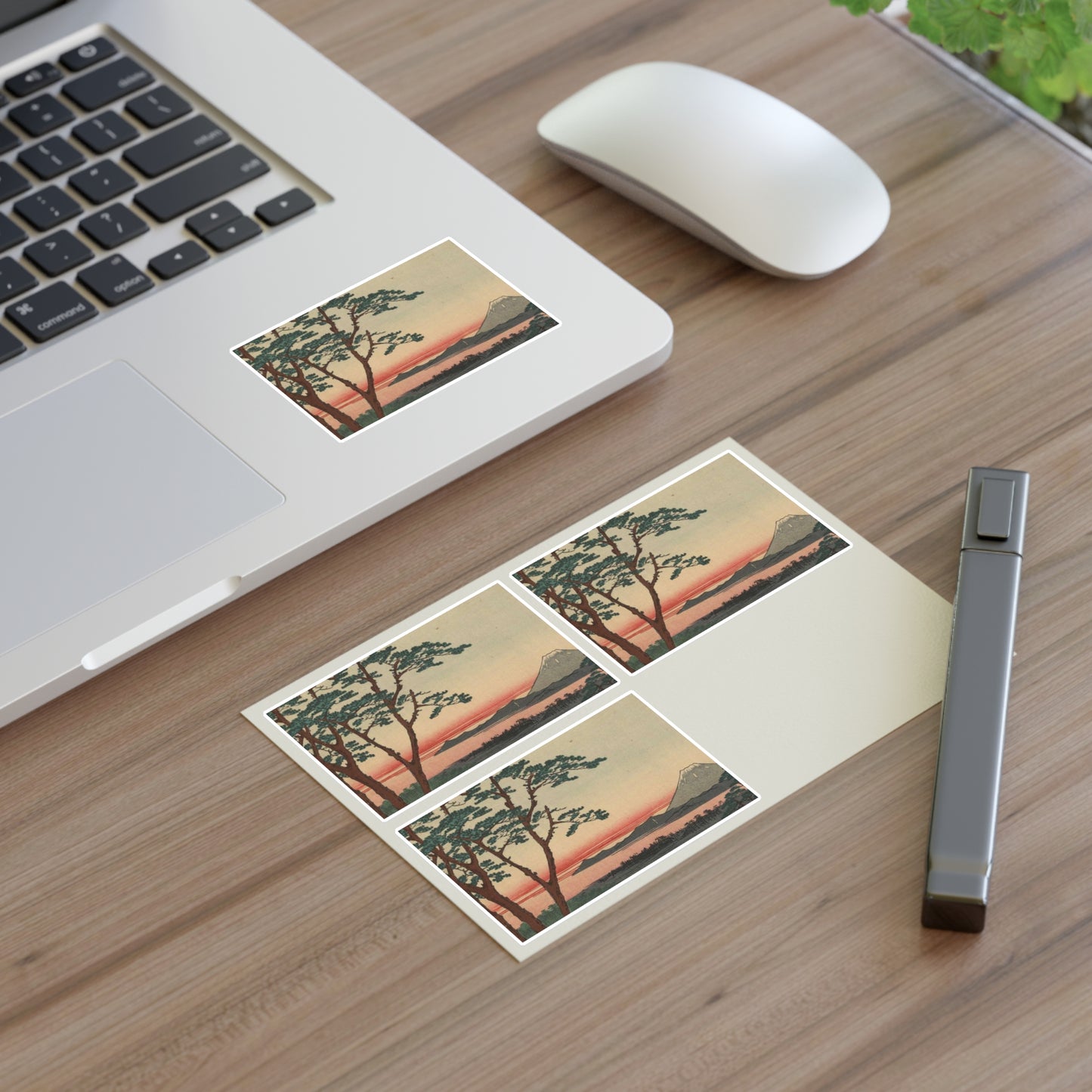Gajō icchō, Ando Hiroshige - Public domain portrait drawing Laminated UV Protective Vinyl Stickers
