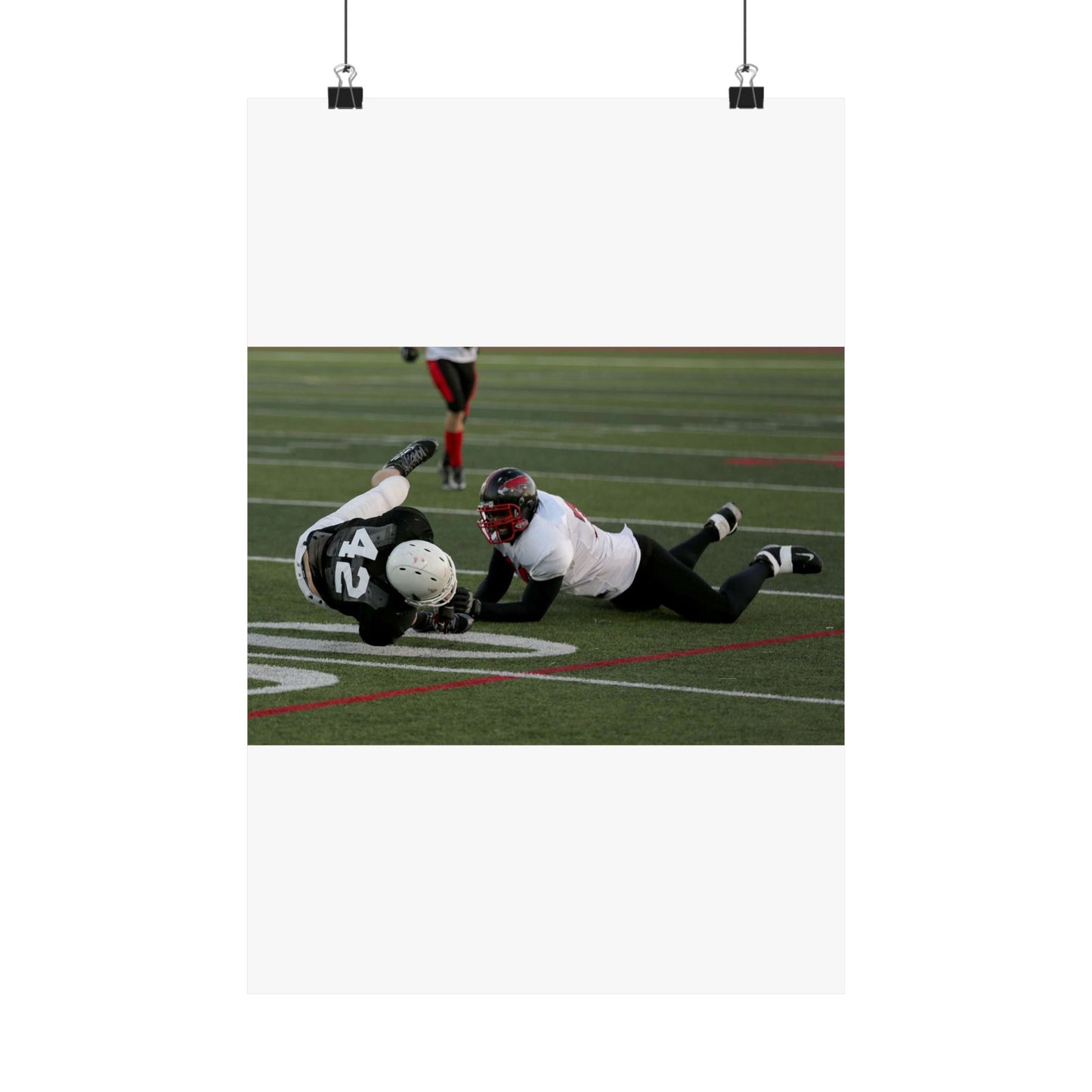 Fred Spencer, Falcons defensive lineman, trips up a High Quality Matte Wall Art Poster for Home, Office, Classroom