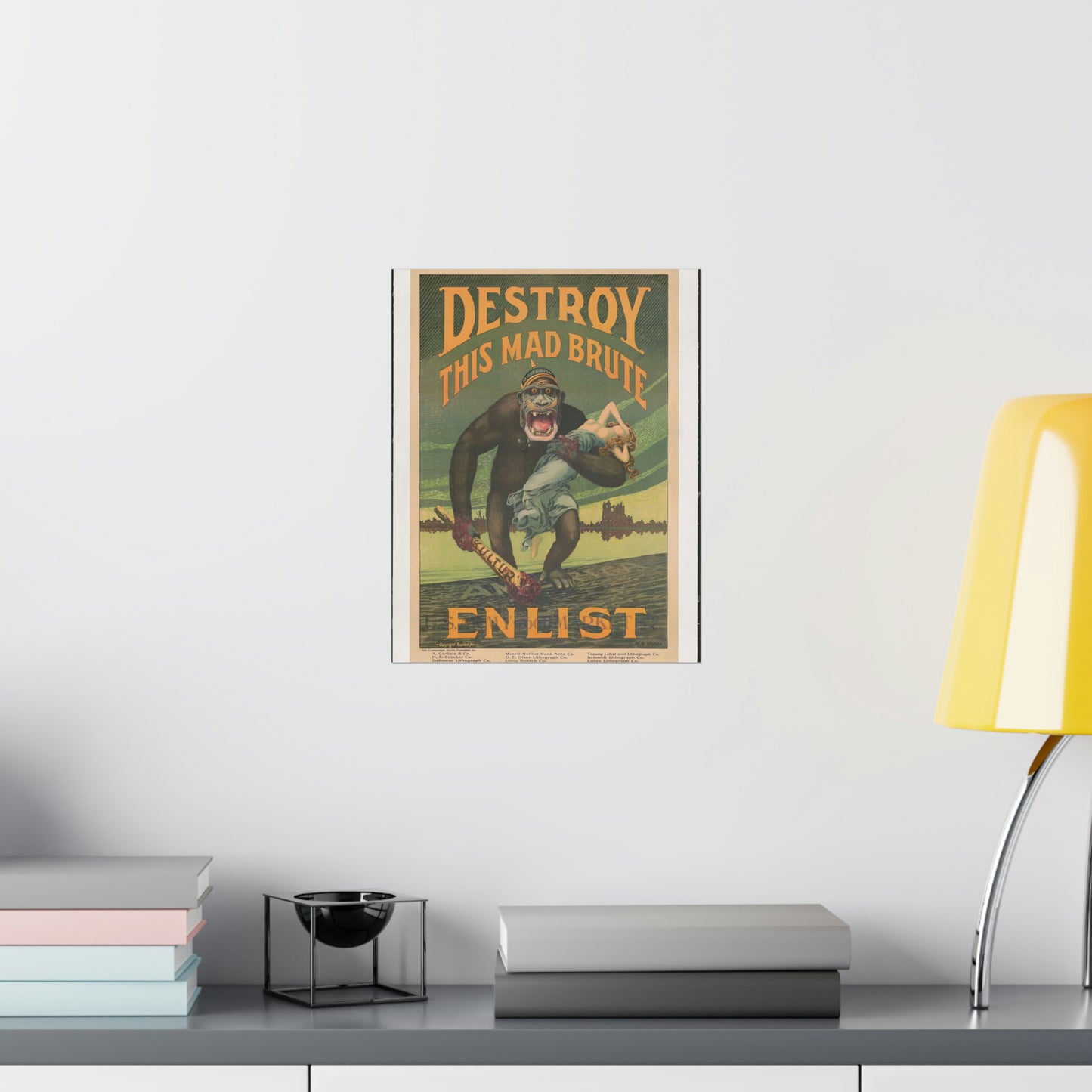 Destroy this mad brute Enlist - U.S. Army. High Quality Matte Wall Art Poster for Home, Office, Classroom