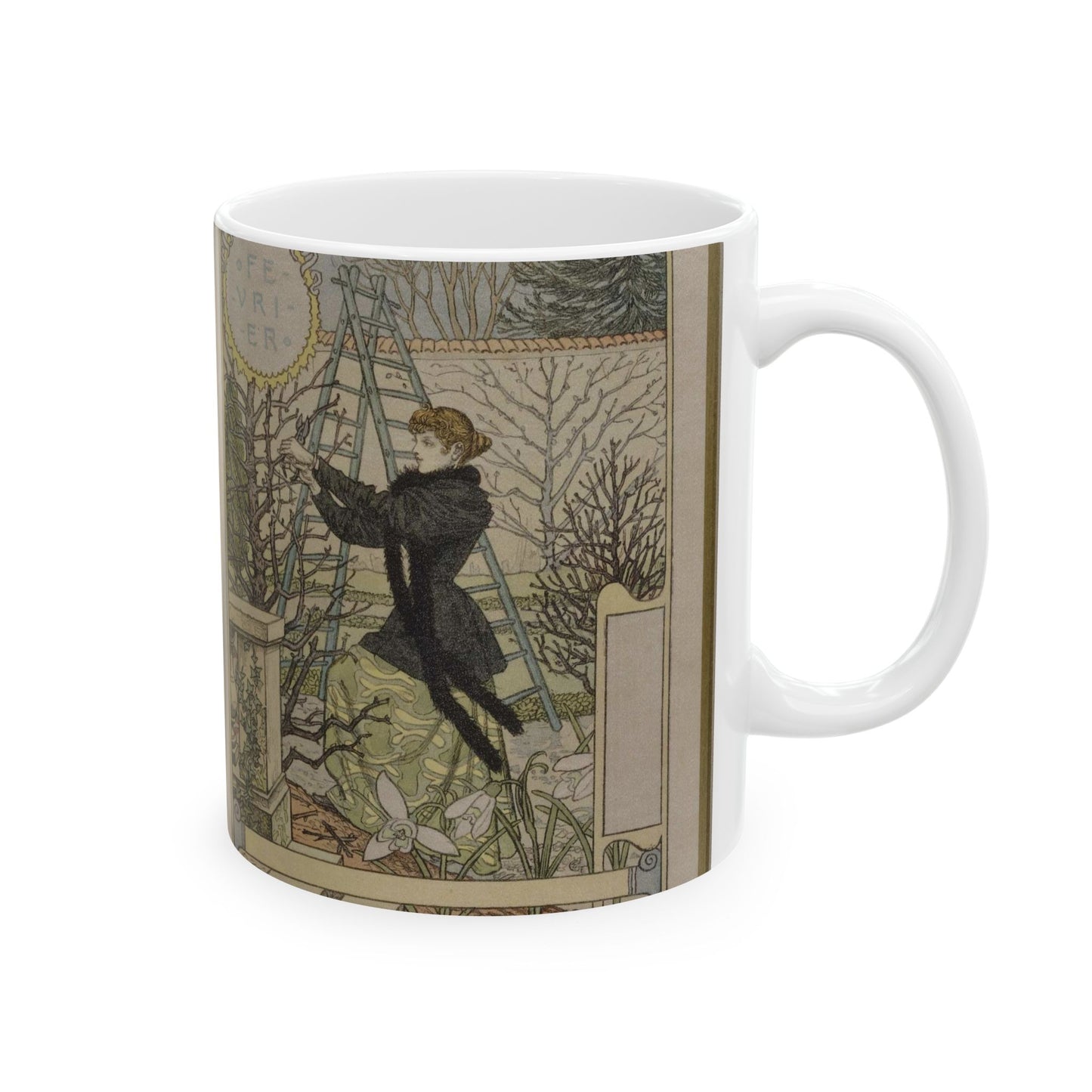 Eugène Samuel Grasset - Février Beautiful Novelty Ceramic Coffee Mug 11oz