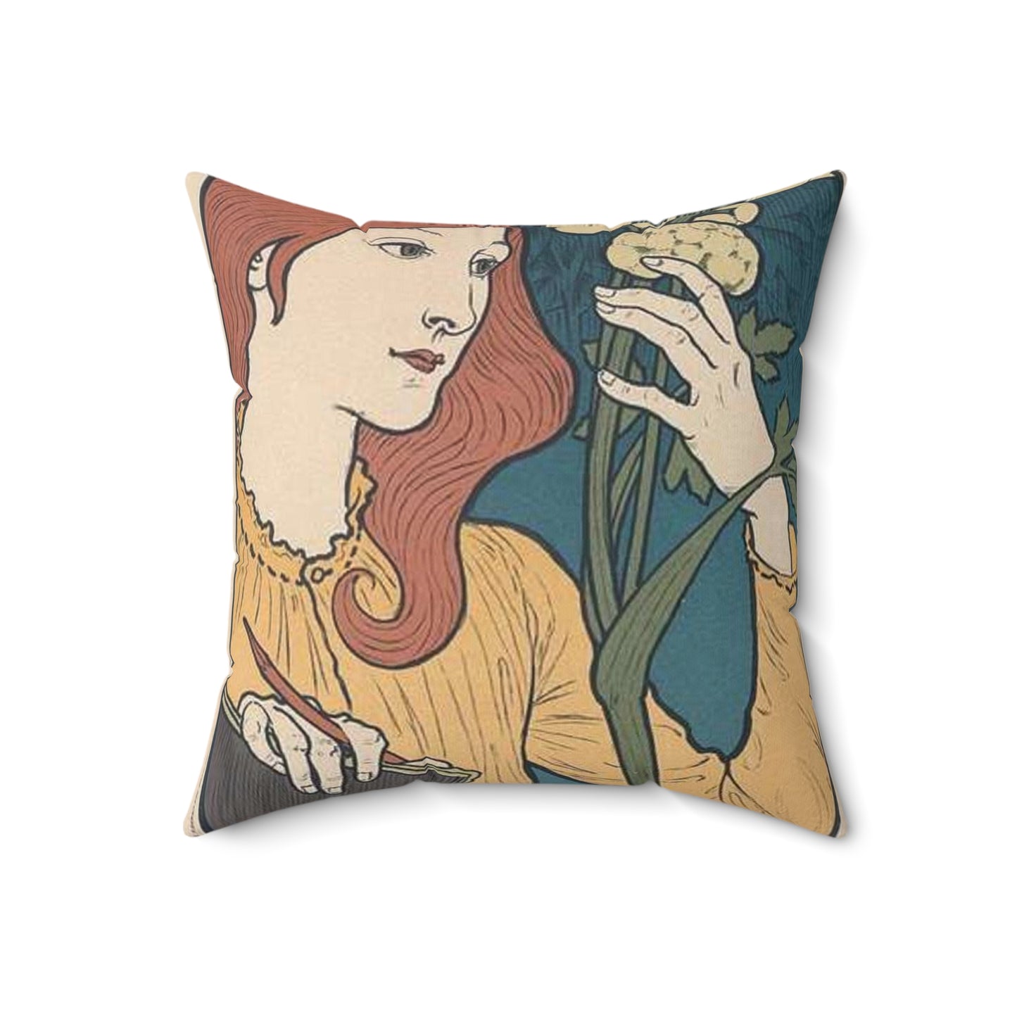Affiche pour l' "Exposition E. Grasset" au Salon des Cent. Decorative Accent Square Pillow