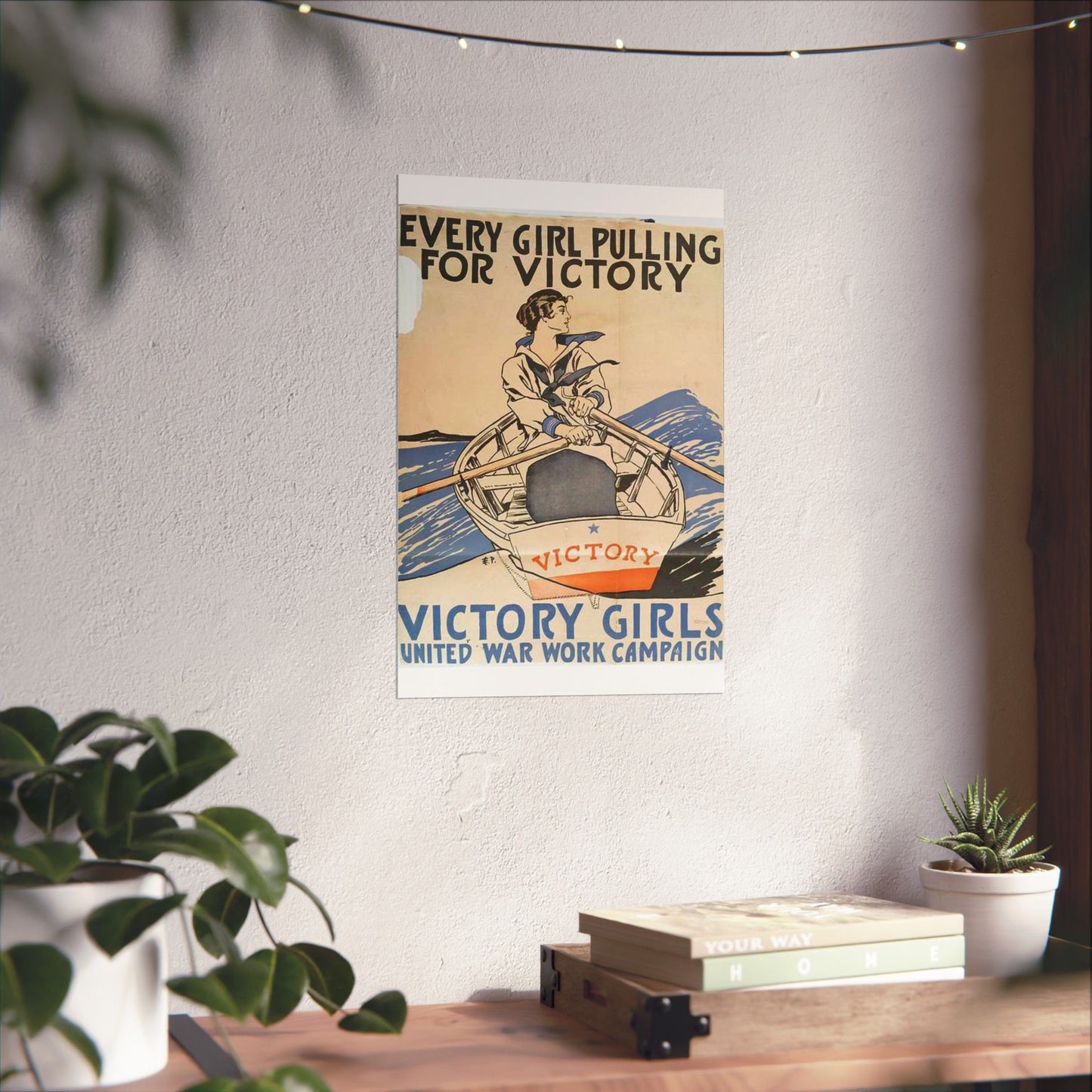 Every Girl Pulling for Victory, Victory Girls United War Work Campaign High Quality Matte Wall Art Poster for Home, Office, Classroom