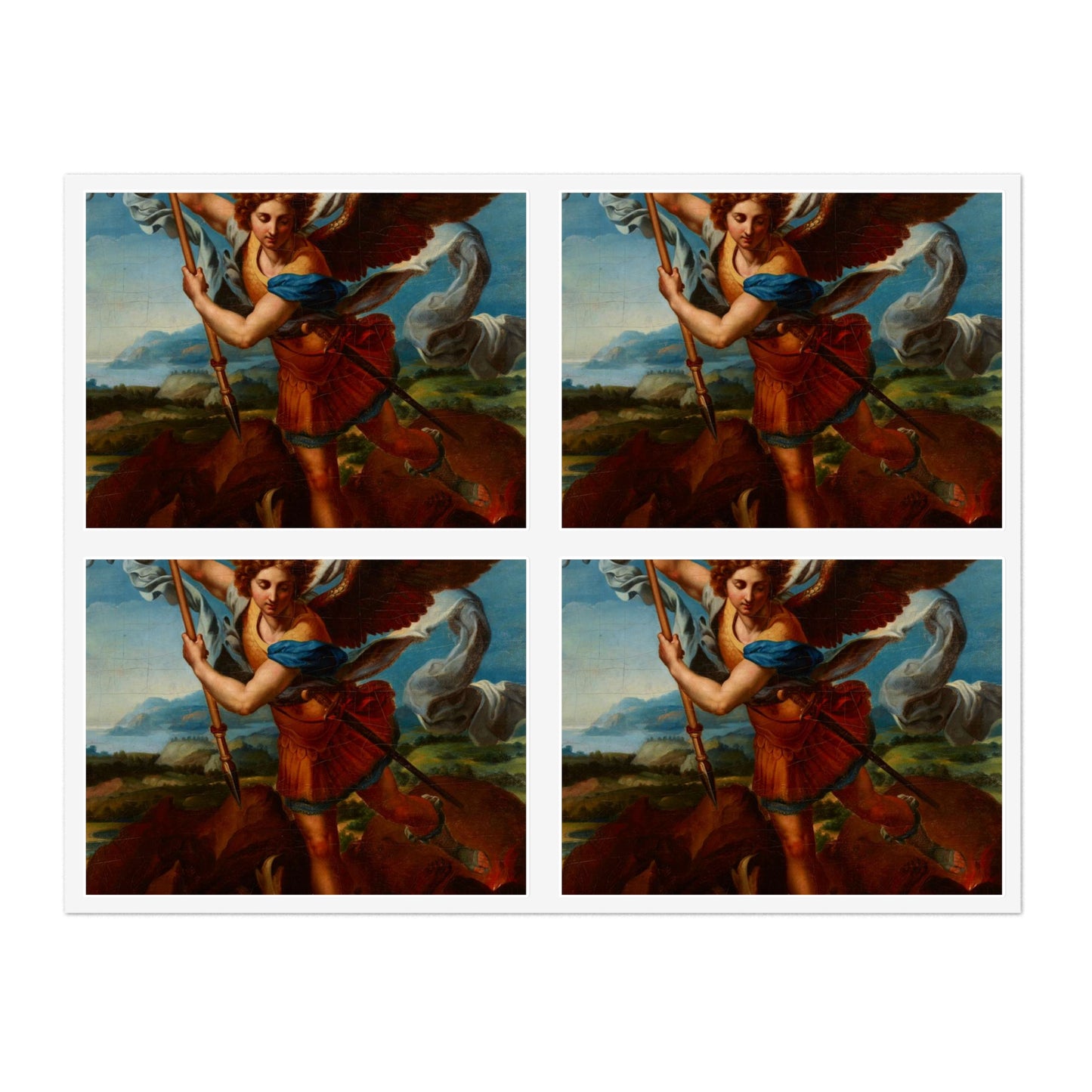Hadziewicz, Rafał (1803-1886) - Saint Michael the Archangel Vanquishing Satan - MNK XII-A-24 - National Museum Kraków Laminated UV Protective Vinyl Stickers