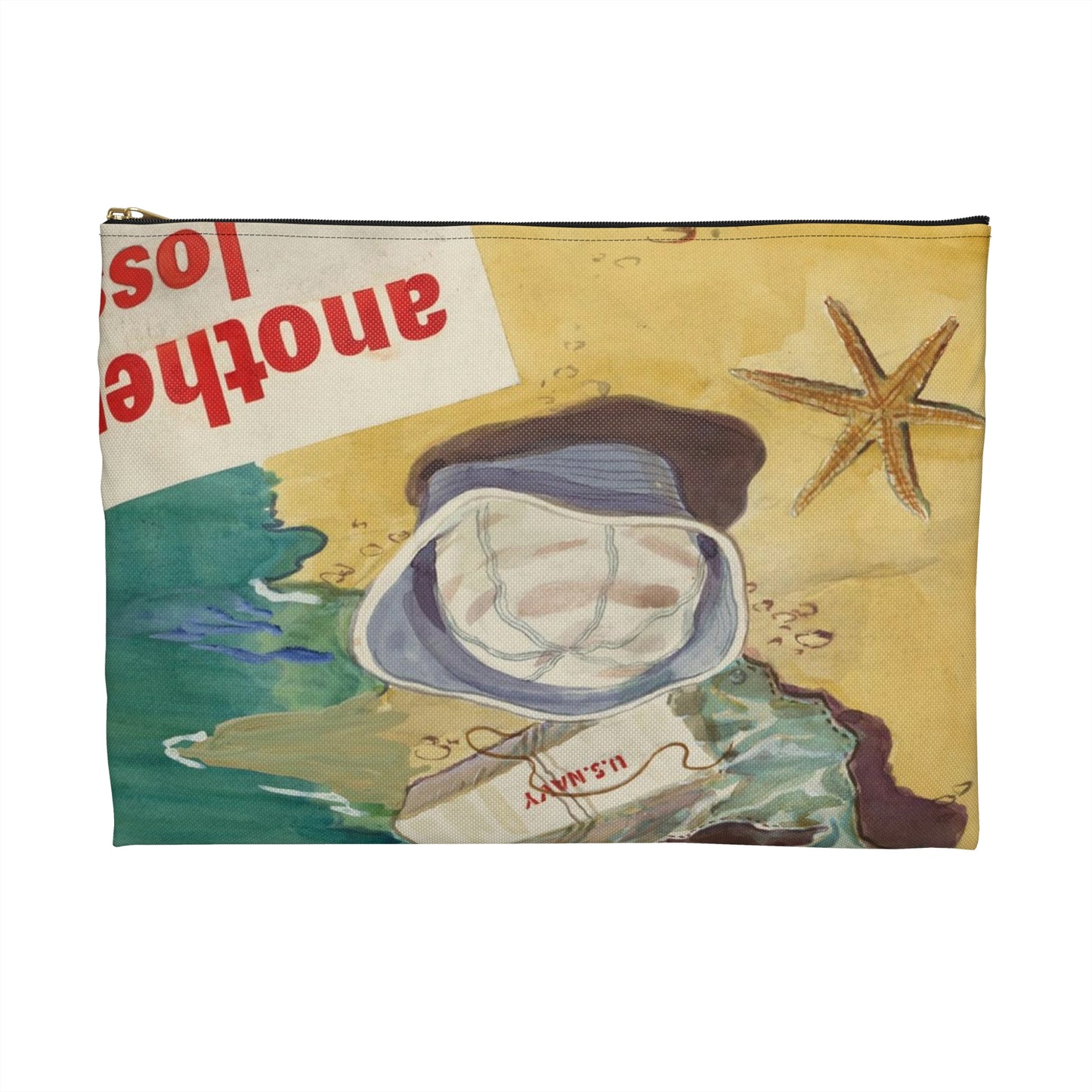 A Careless Word... Another Loss Large Organizer Pouch with Black Zipper